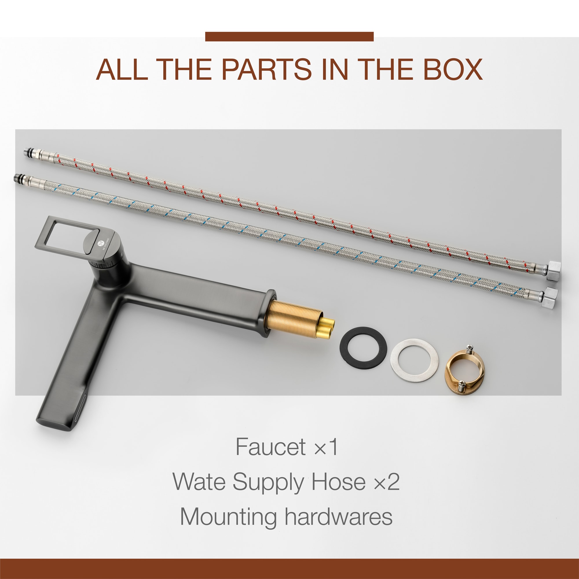 Mondawe Modern Design Single Hole Bathroom Faucet(Black/Gray/Gold)-Mondawe