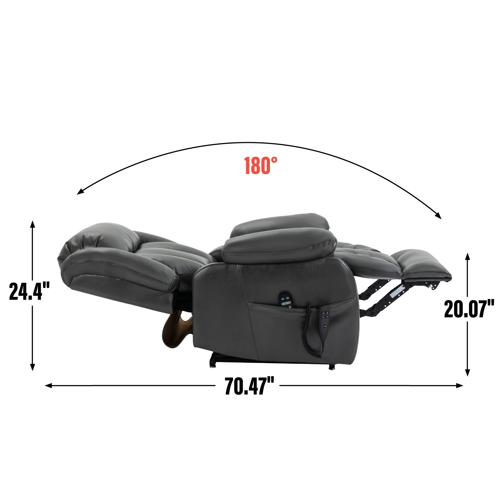 Dual Motor Infinite Position Up to 350 LBS Electric Medium size Brown/Gray/Black/Antique Brown Power Lift Recliner Chair with 8-Point Vibration Massage and Lumbar Heating