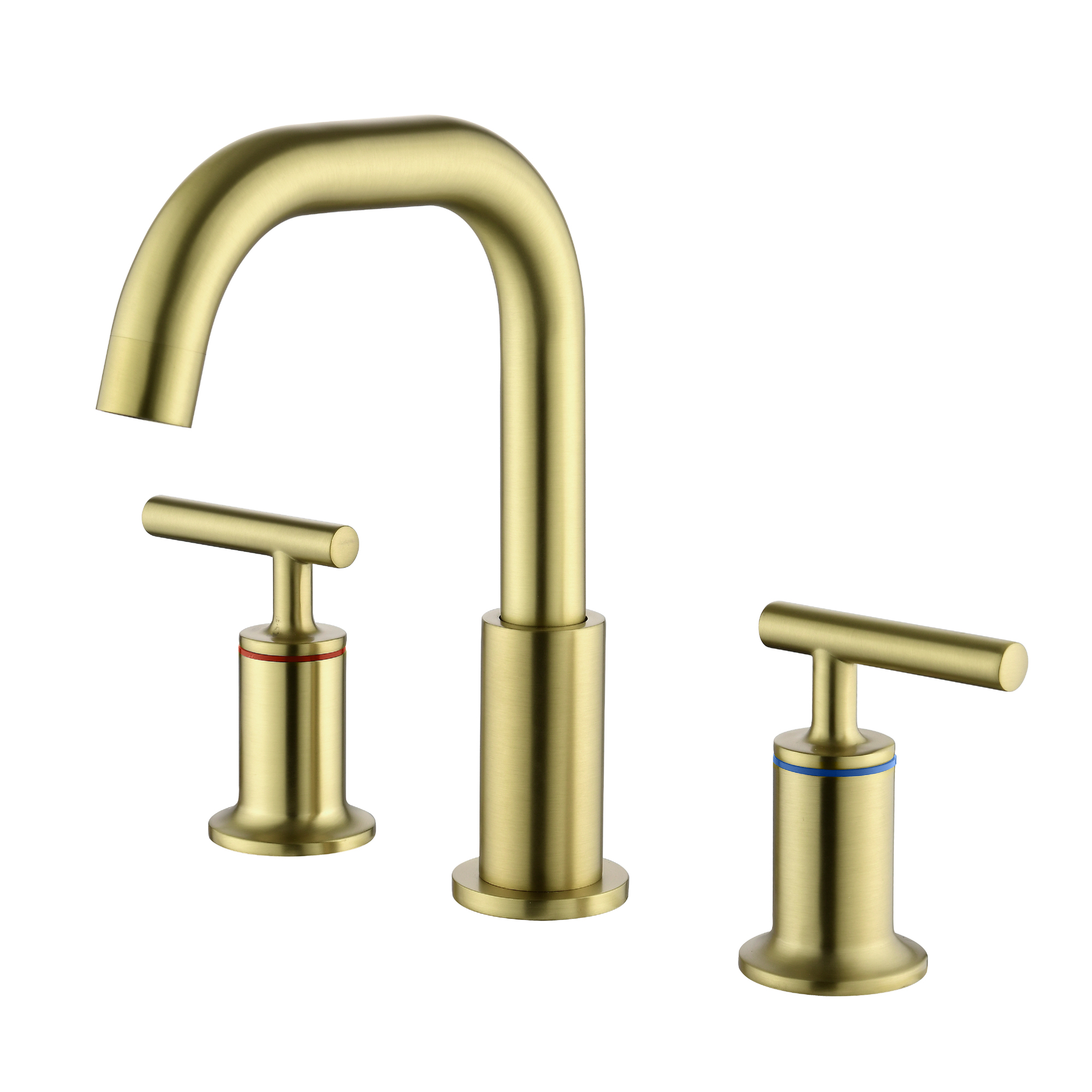 Mondawe 8-in Brass 3 Hole Widespread Double Handle Bathroom Sink Faucet in Black/Gold/Nickel-Mondawe