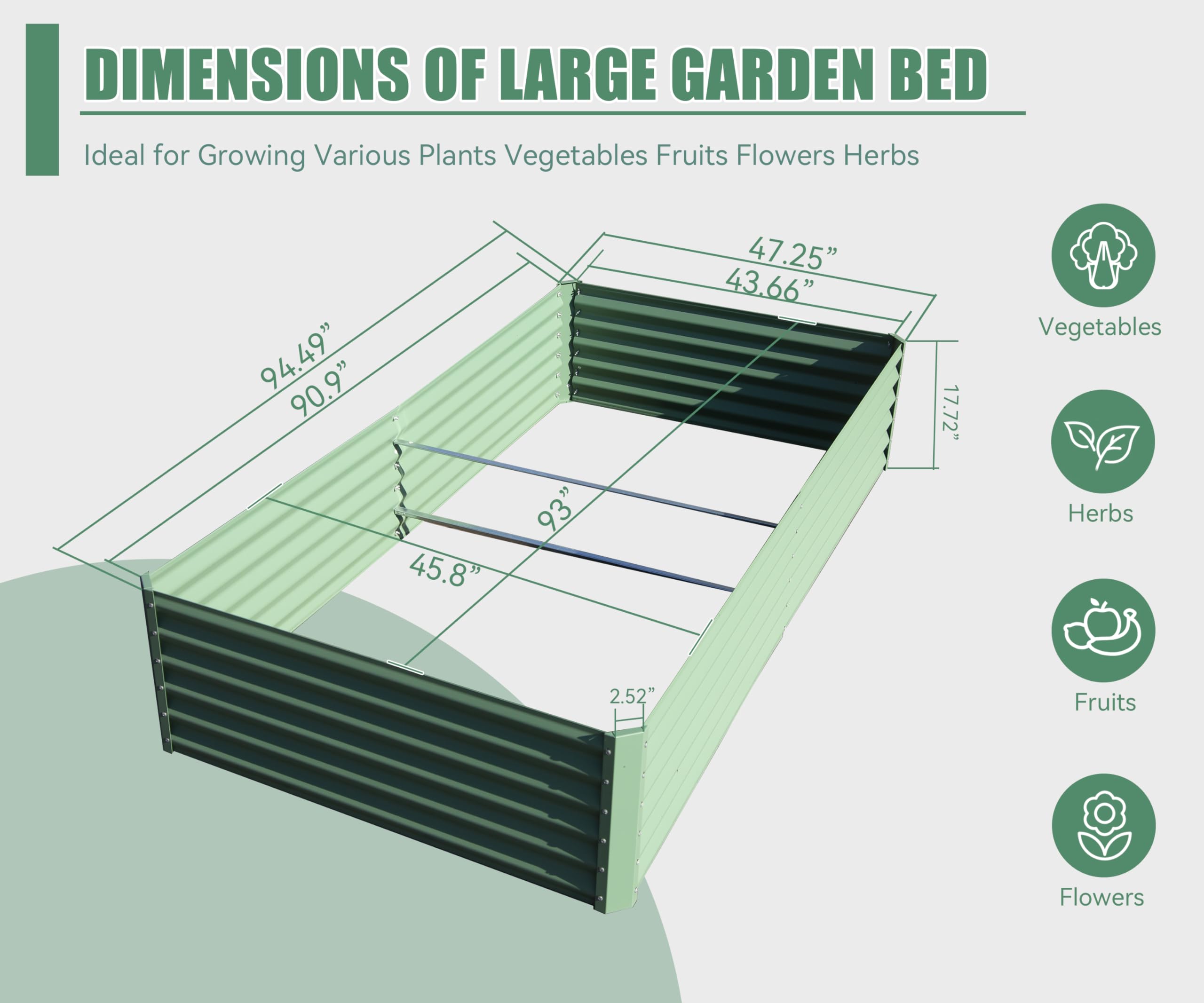 Mr IRONSTONE Galvanized Raised Garden Bed Outdoor Honduras