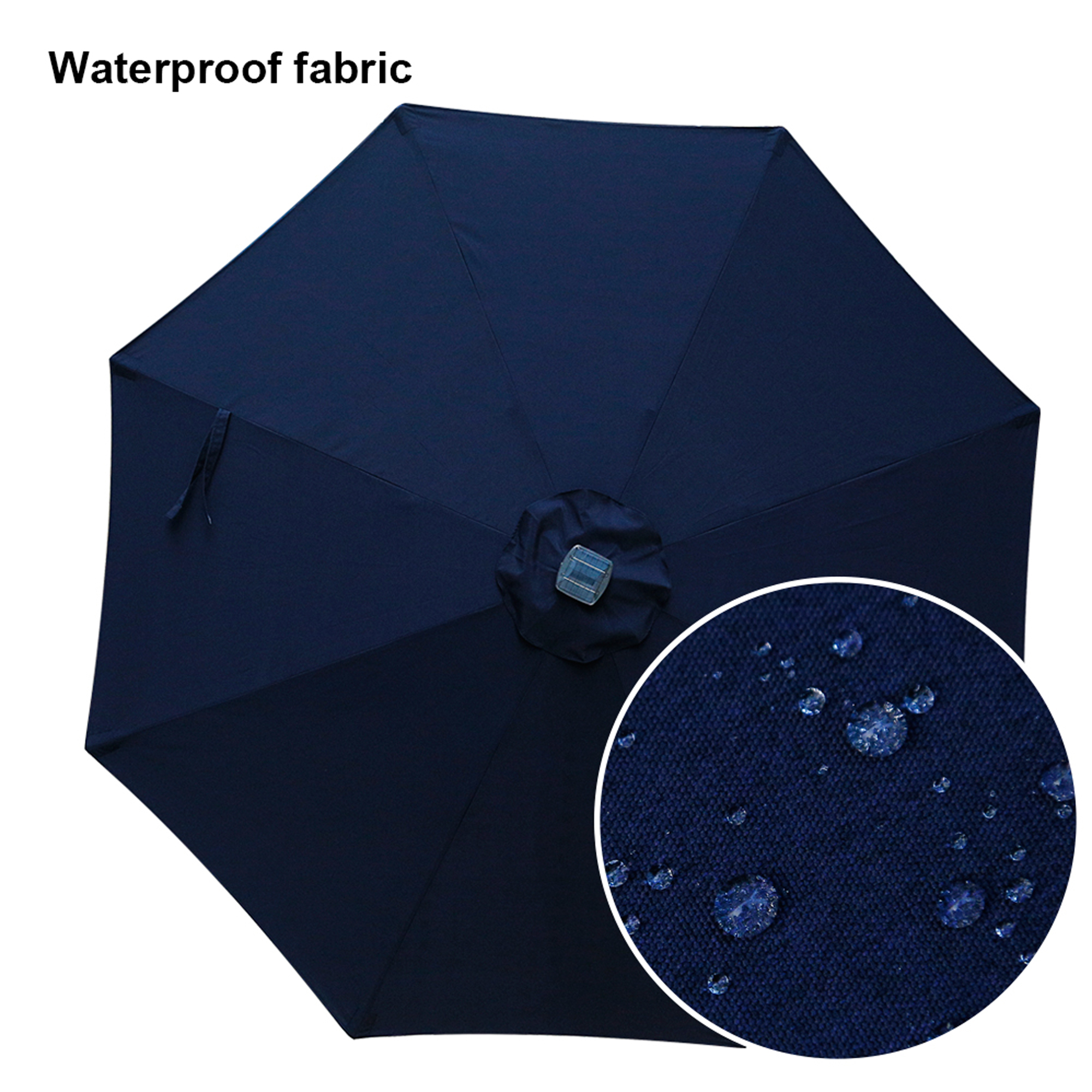 Mondawe 9 Ft 32 LED Round Solar Patio Market Umbrella-Mondawe