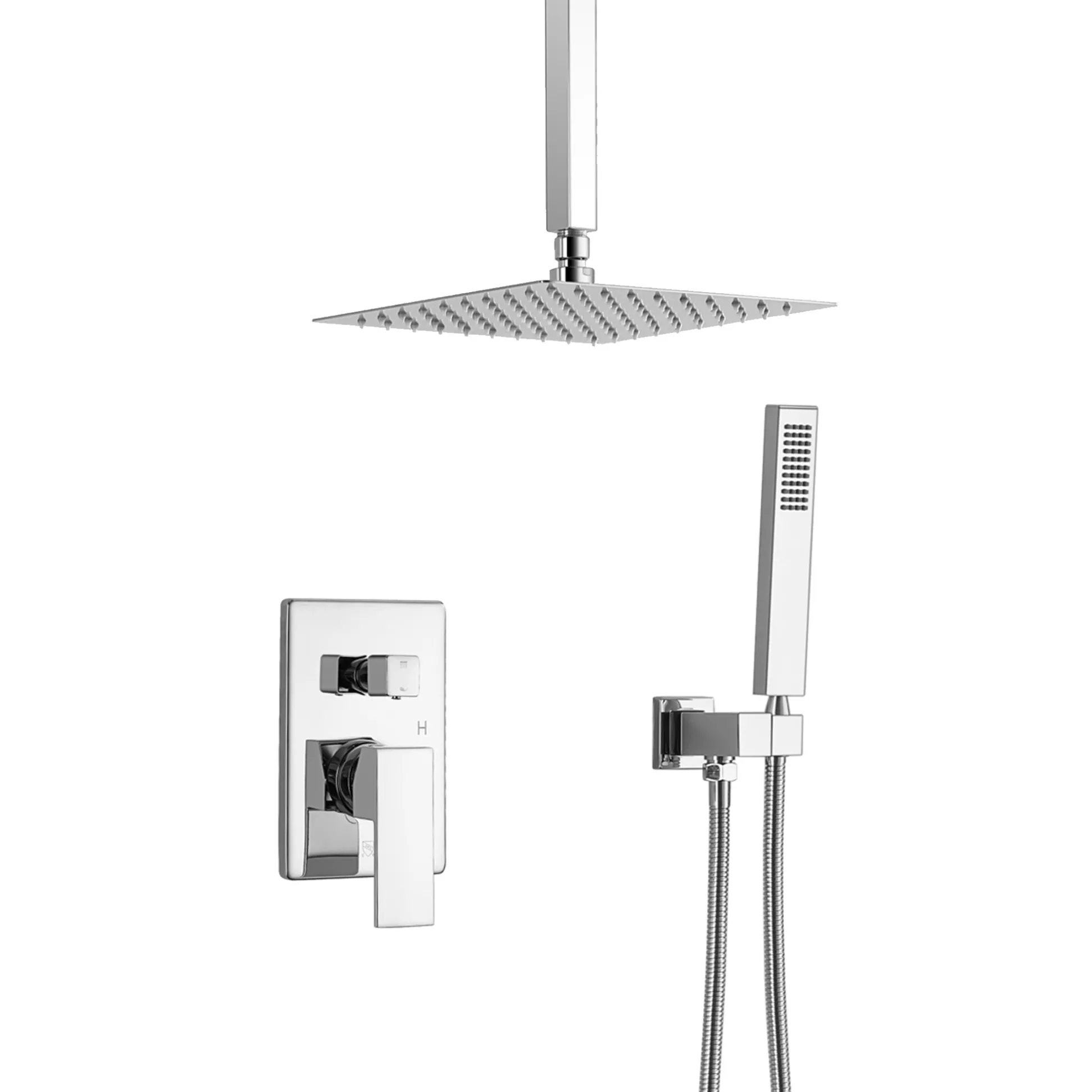 Mondawe 10 Inch Square Bathroom Shower Set(black, chrome, gold, nickel,  gun black)-Mondawe