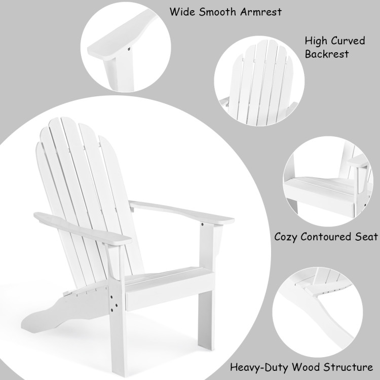 Mondawe Outdoor Stationary Adirondack Chair with Slat Seat For Yard and Garden-Mondawe