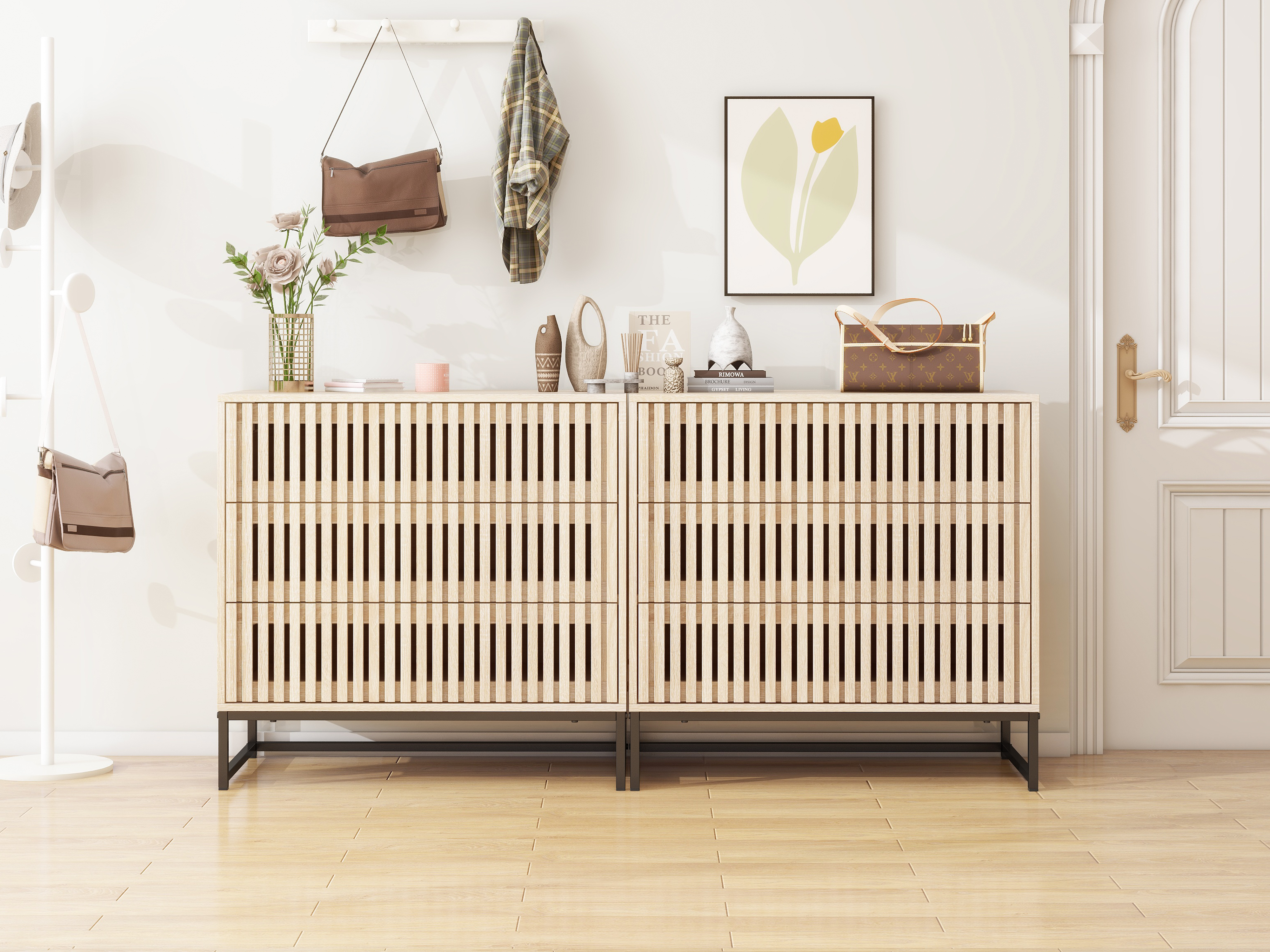 3 drawer cabinet, Accent Storage Cabinet, Suitable for Living Room, Bedroom, Dining Room, Study