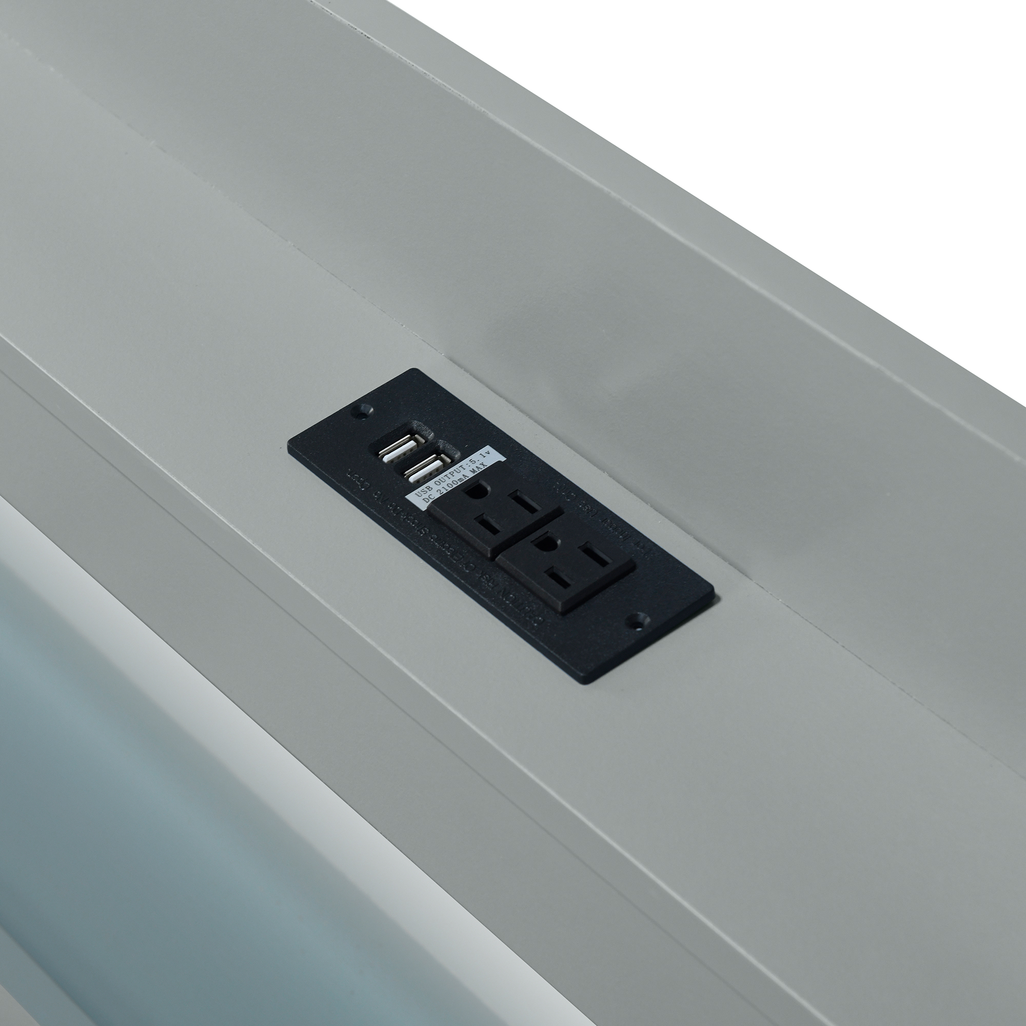 Full XL Size Platform Bed with Storage LED Headboard, Charging Station, Twin Size Trundle and 2 Drawers, Gray/Dark Brown