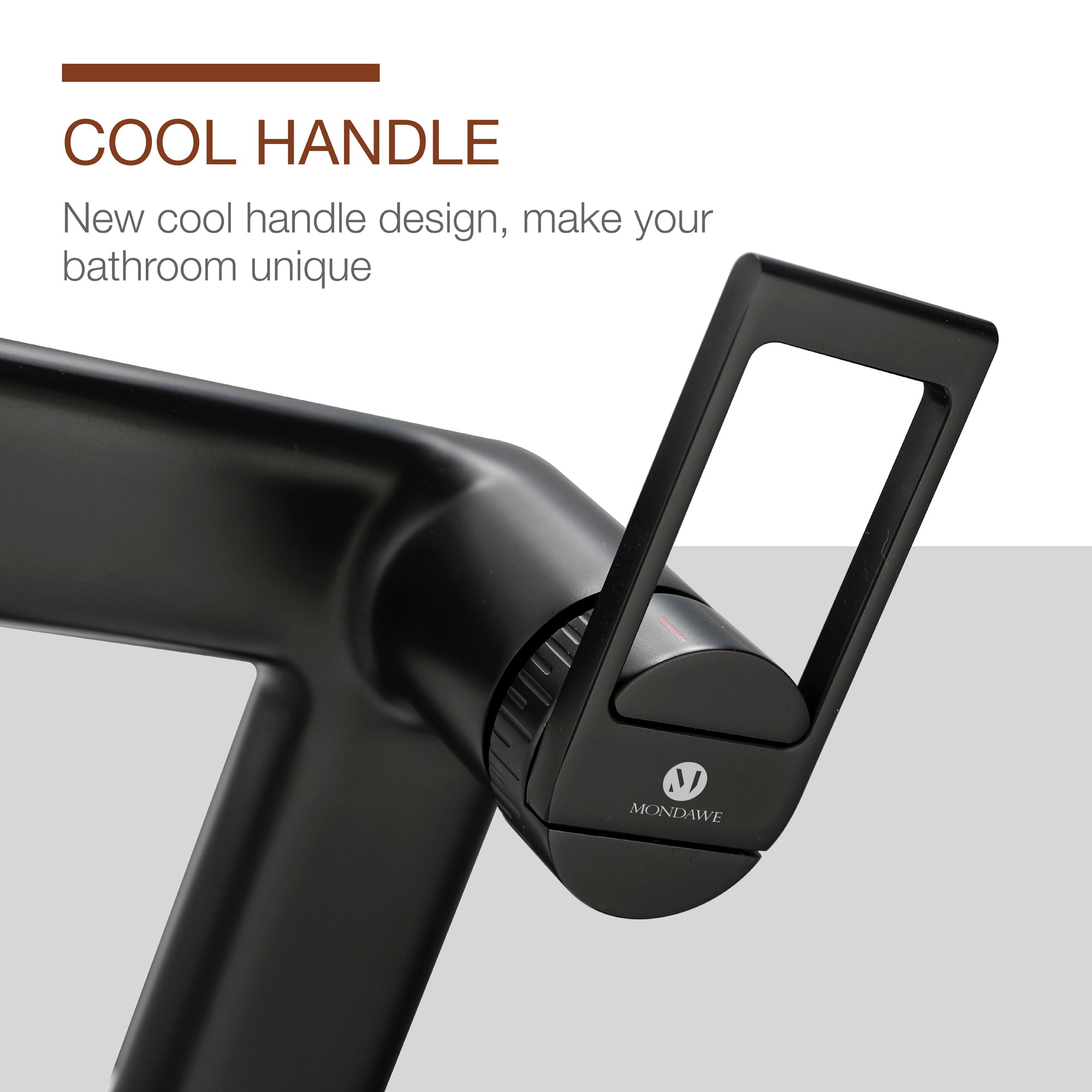 Mondawe Modern Design Single Hole Bathroom Faucet(Black/Gray/Gold)-Mondawe