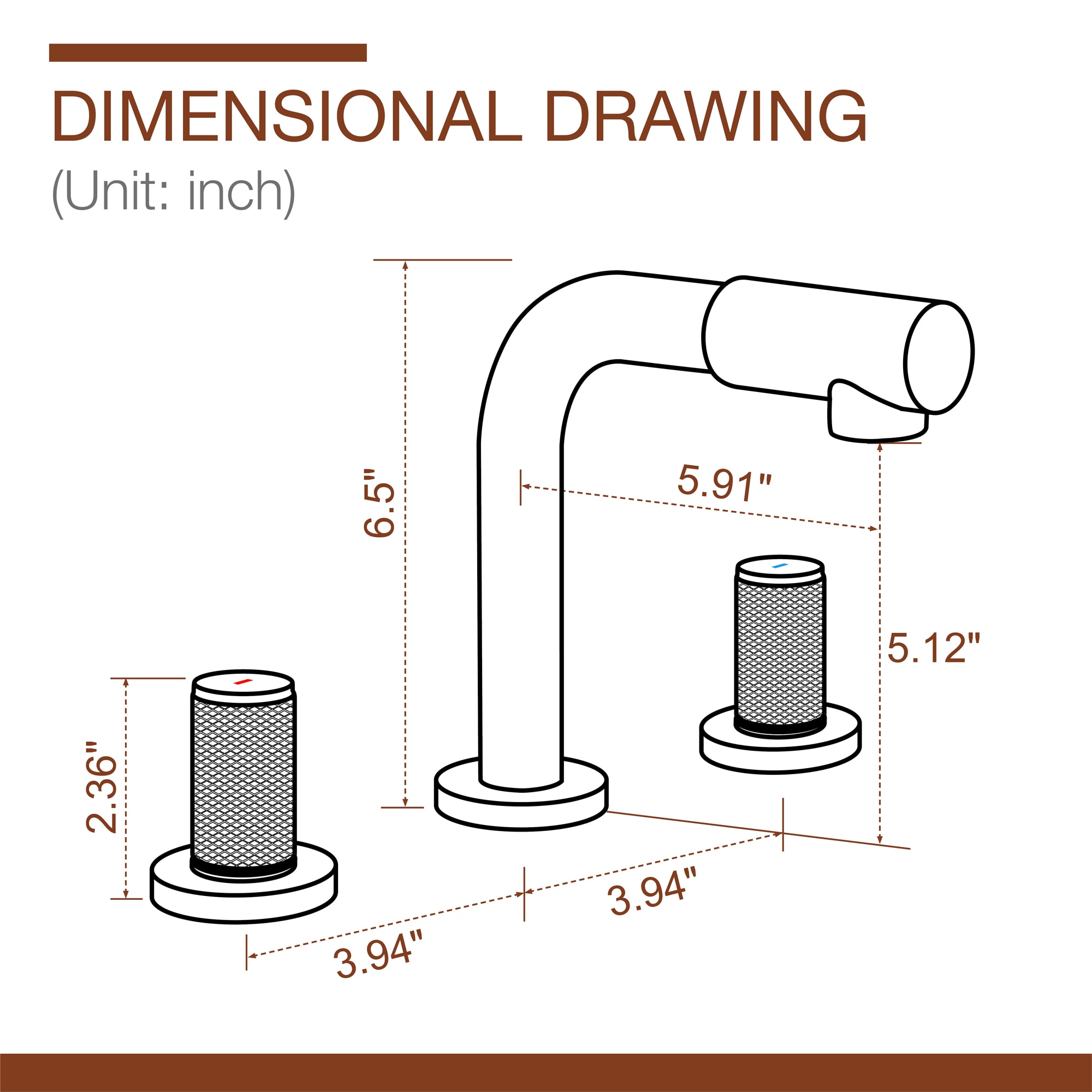 bg-Mondawe Double Handle 8-Inch Center Wide-Spread Bathroom Faucet in Gold/Black/Nickel-Mondawe
