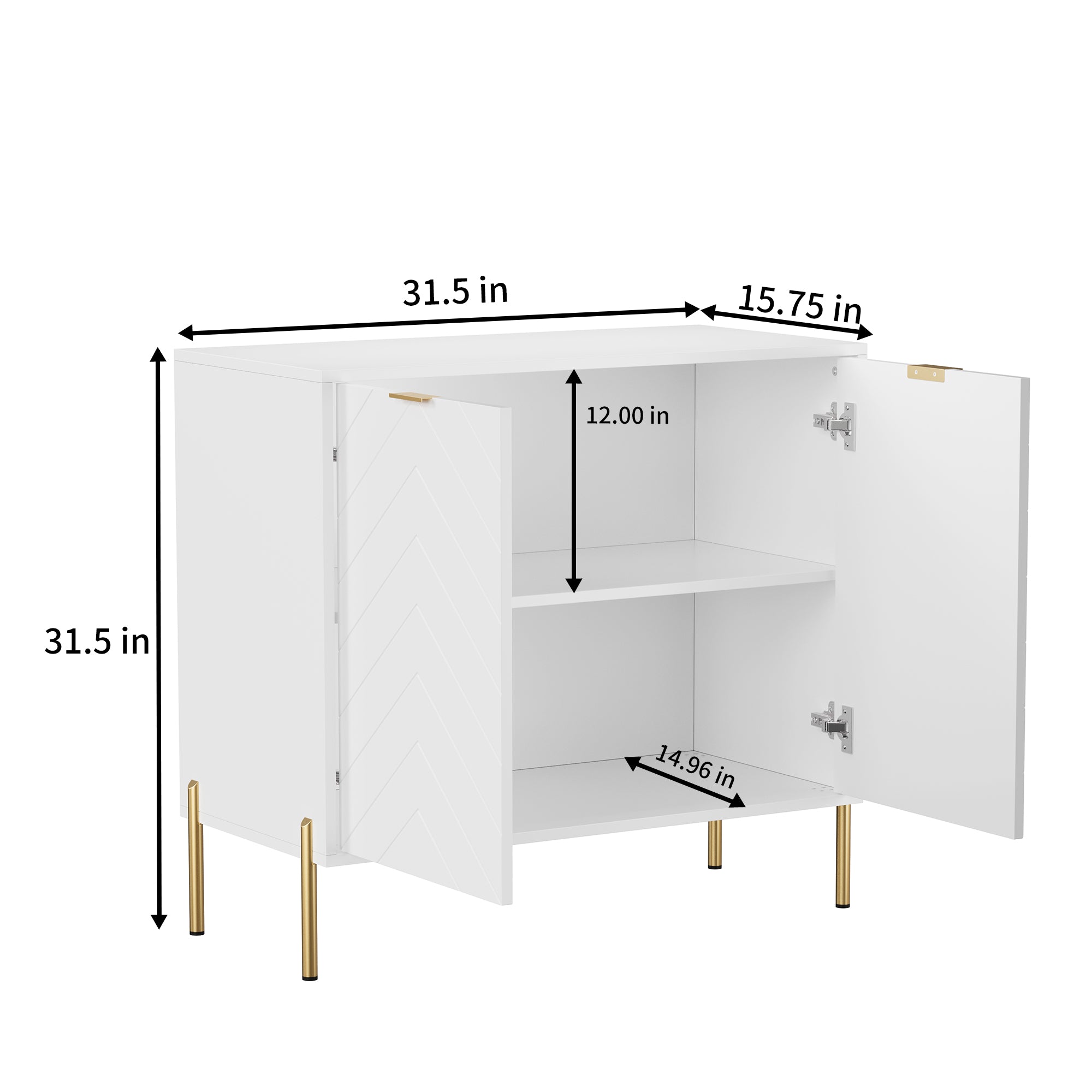 Modern Accent Buffet Cabinet with Adjustable Shelves, Accent Cabinet with 2 Doors, Modern Sideboard Buffet Cabinet, Black Accent Cabinet for Kitchen, Living Room, Entryway and Bedroom