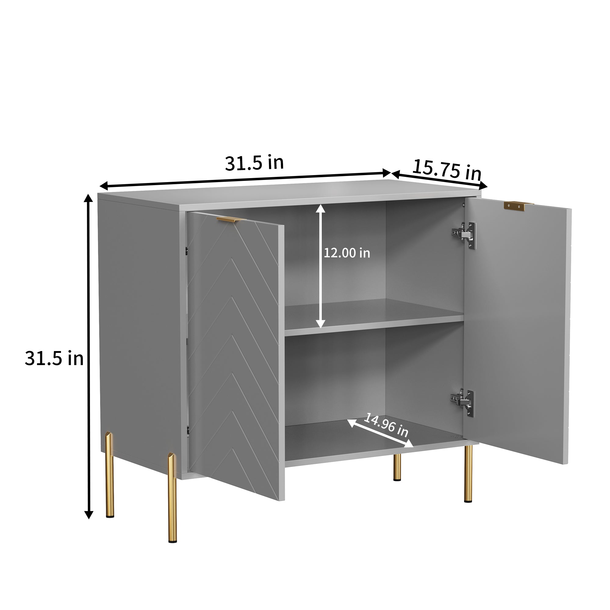 Modern Accent Buffet Cabinet with Adjustable Shelves, Accent Cabinet with 2 Doors, Modern Sideboard Buffet Cabinet, Black Accent Cabinet for Kitchen, Living Room, Entryway and Bedroom