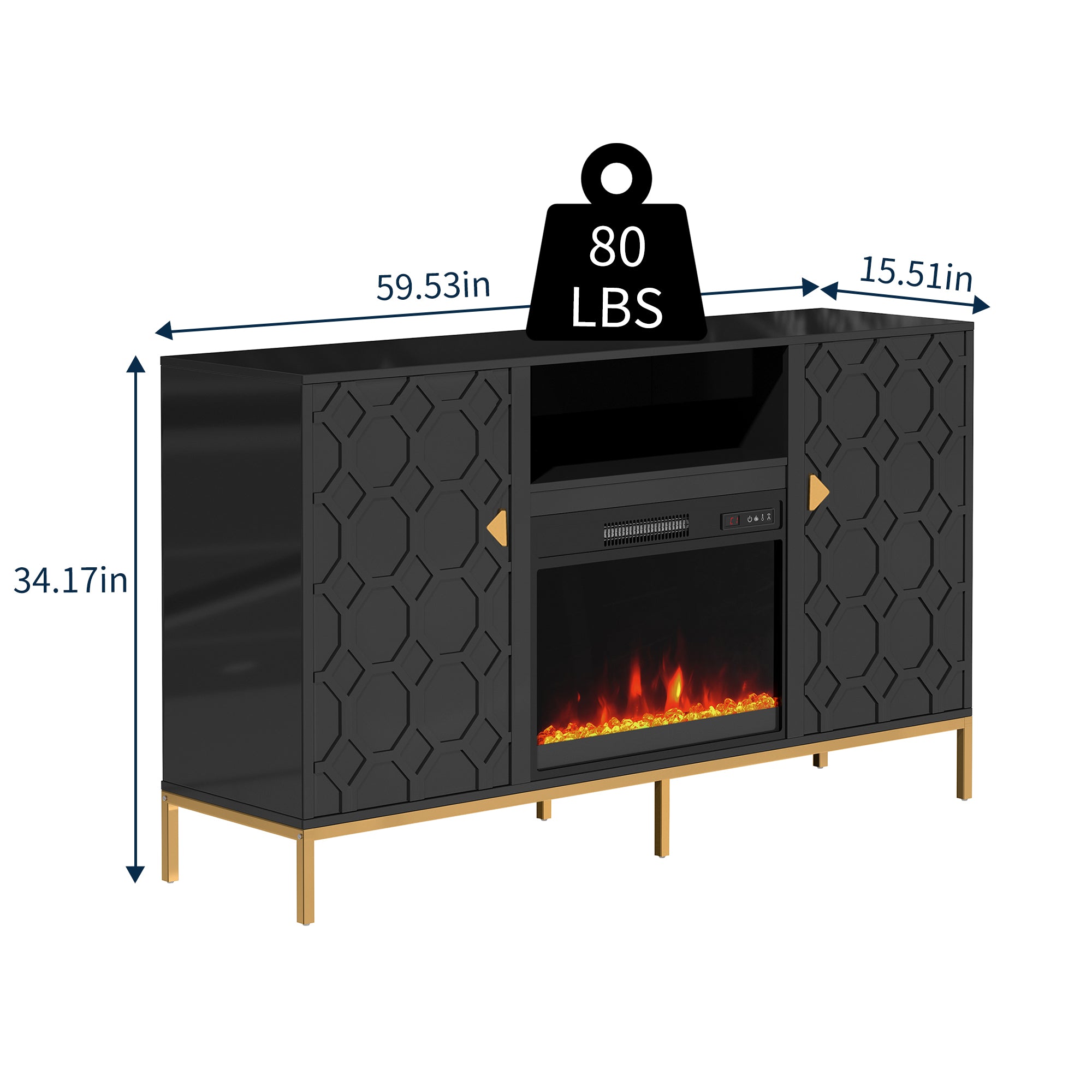 59.53'' TV Cabinet with Electric Fireplace