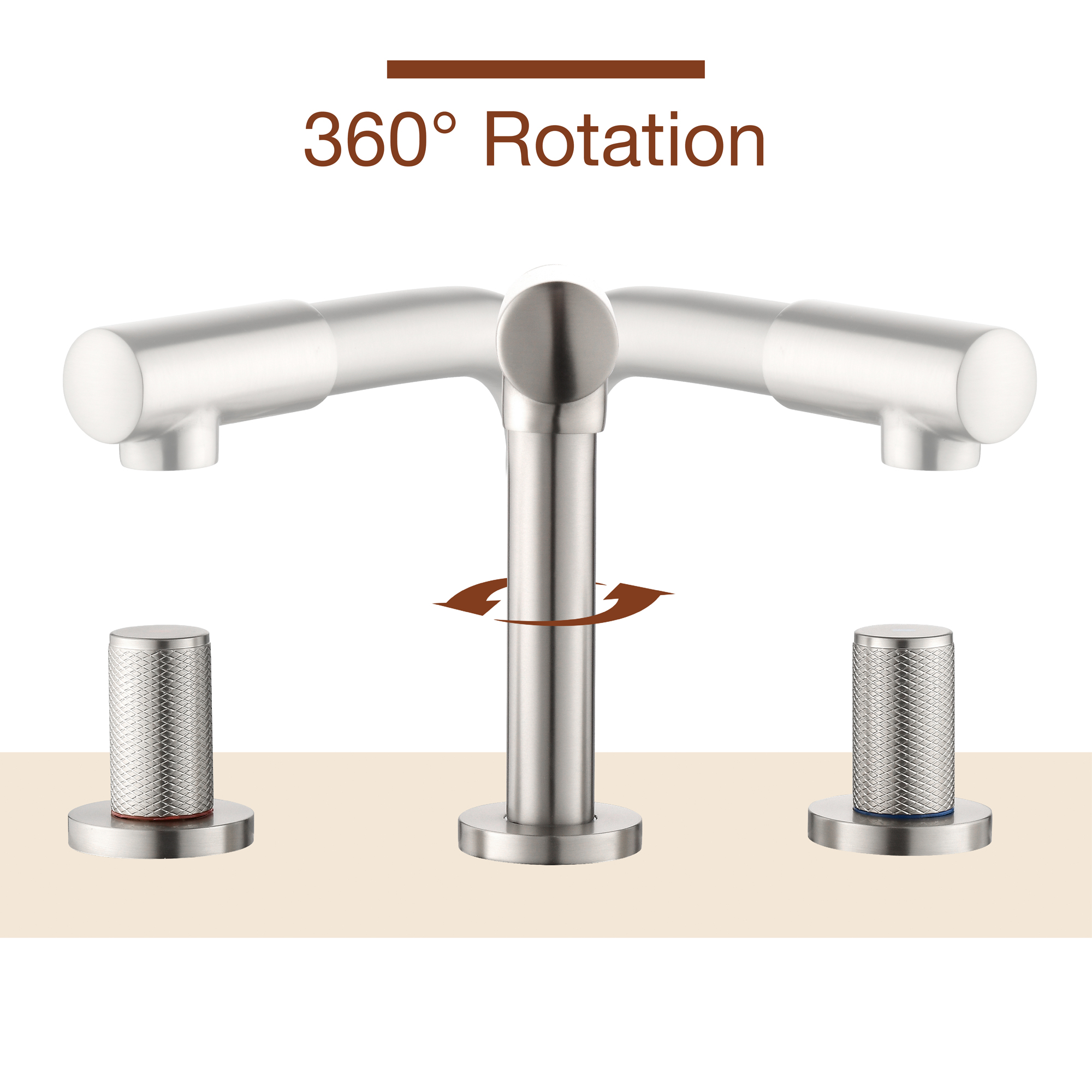 Mondawe Double Handle 8-Inch Center Wide-Spread Bathroom Faucet in Gold/Black/Nickel-Mondawe