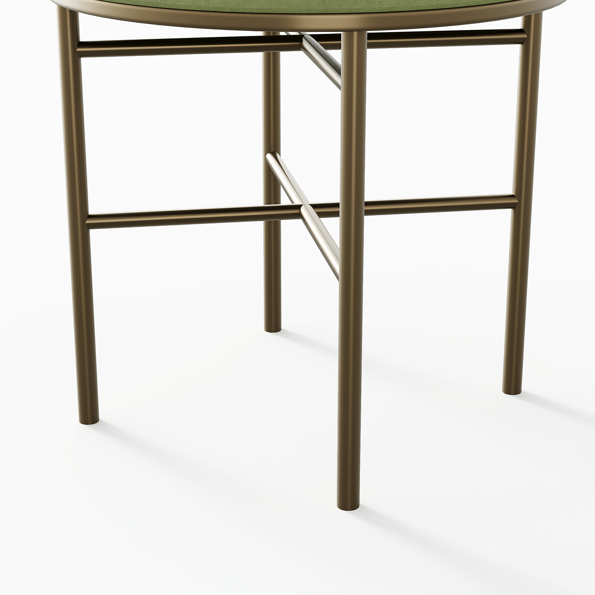 2 pcs Round Cushioned Vanity Stool, Linen Upholstered Vanity Stool for Makeup Room, Modern Soft Stool for Bar and Dining, Ottoman Footrest Stool with Metal Legs for Living Room, Bedroom(Matcha Green/Black) 