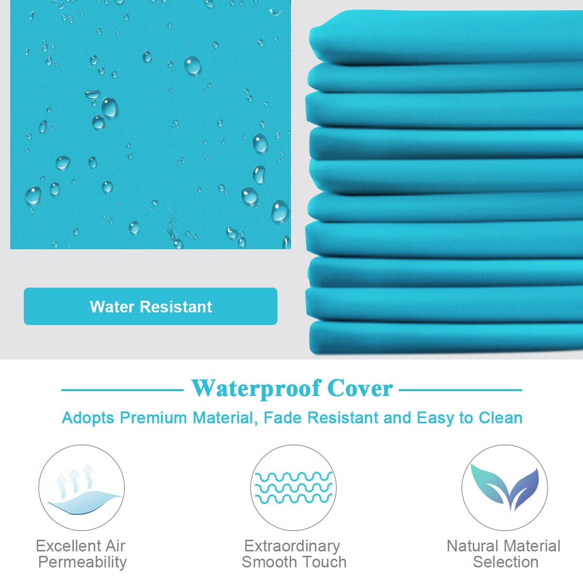 Mondawe 3 Piece Patio Wicker Rattan Sofa Set-Turquoise-Mondawe