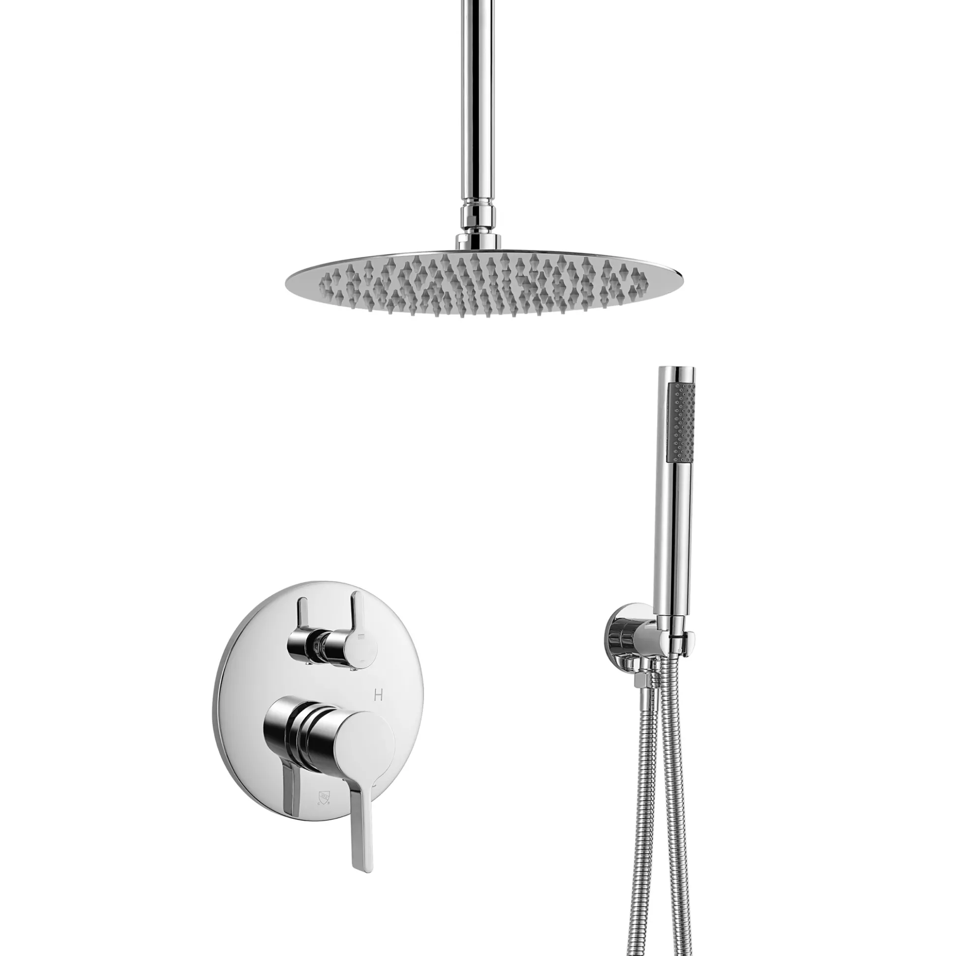 Mondawe 10 Inch Round Bathroom Shower Set in Nickel/Chrome/Black/Gold/Gun Black-Mondawe