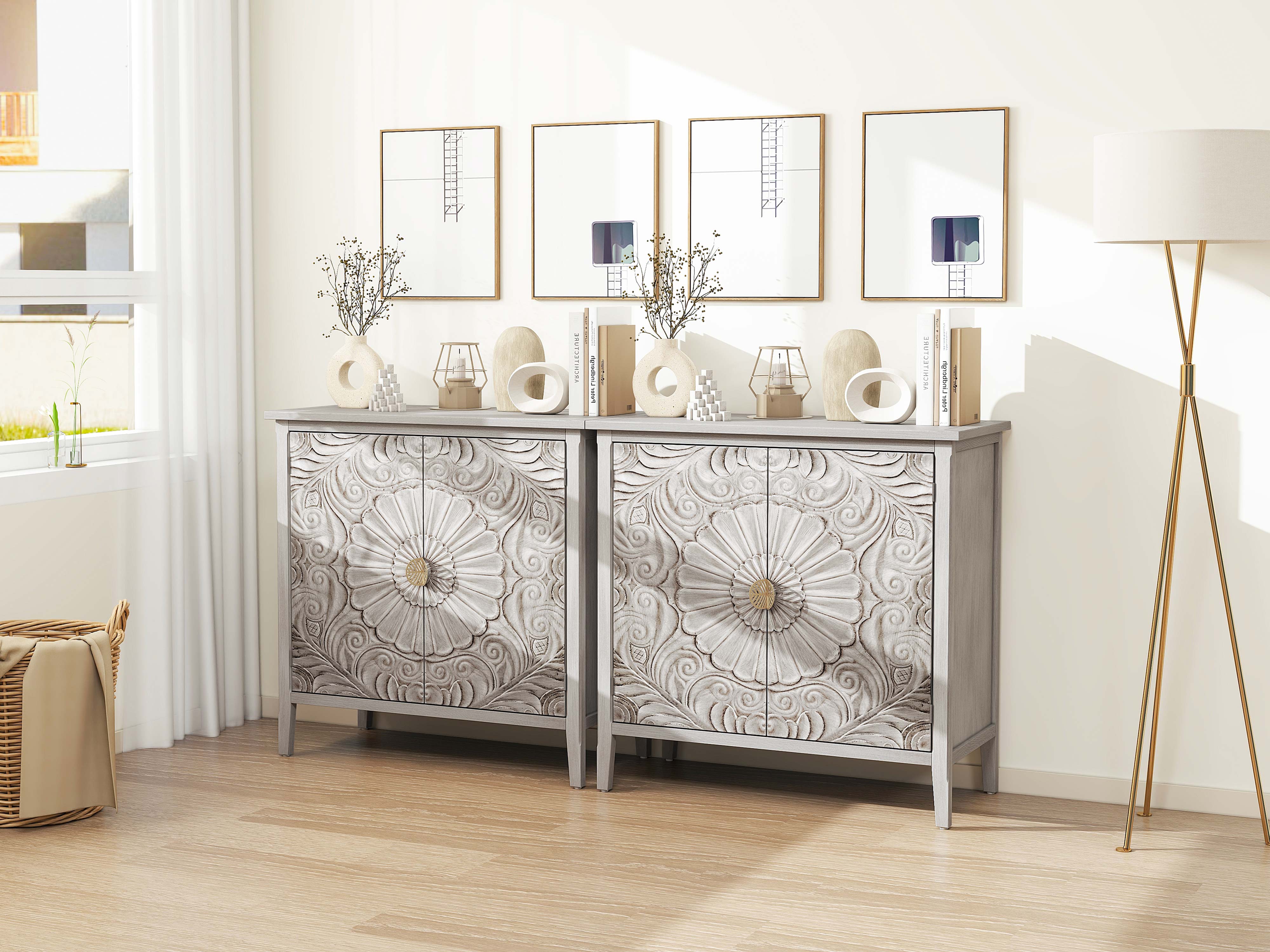 2 Door Cabinet, American Furniture, Suitable for Bedroom, Living Room, Study