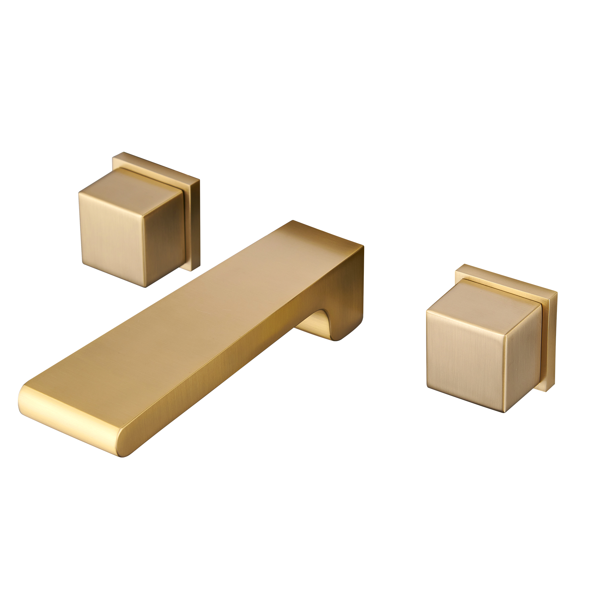 Mondawe Spot Free Widespread Wall Mount 3-Hole Sink  Water Tap with Double Handle-Mondawe