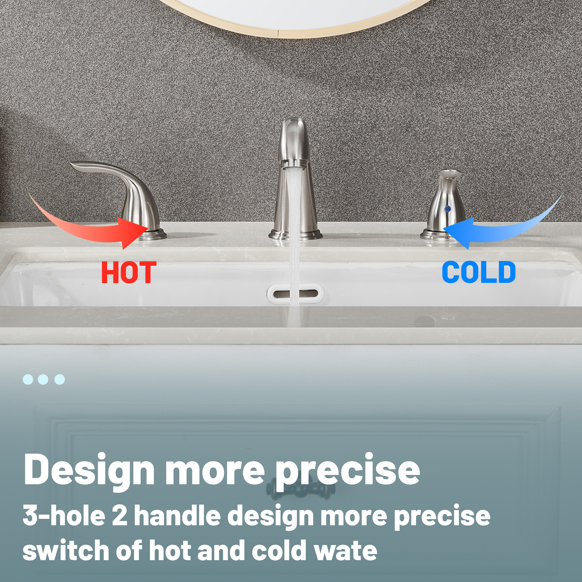 8 in. Widespread Double Handle Bathroom Sink Faucet 3 Hole with Stainless Steel Pop Up Drain in Brushed Nickel/Matte Black/Brushed Gold/Oil Rubbed Bronze