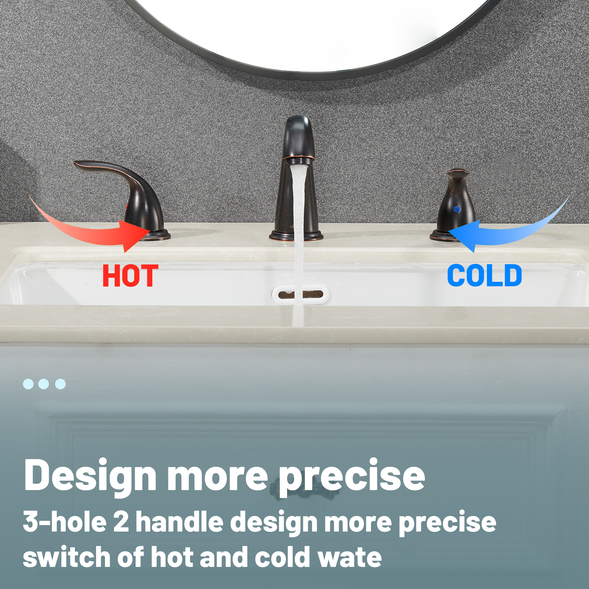 8 in. Widespread Double Handle Bathroom Sink Faucet 3 Hole with Stainless Steel Pop Up Drain in Brushed Nickel/Matte Black/Brushed Gold/Oil Rubbed Bronze