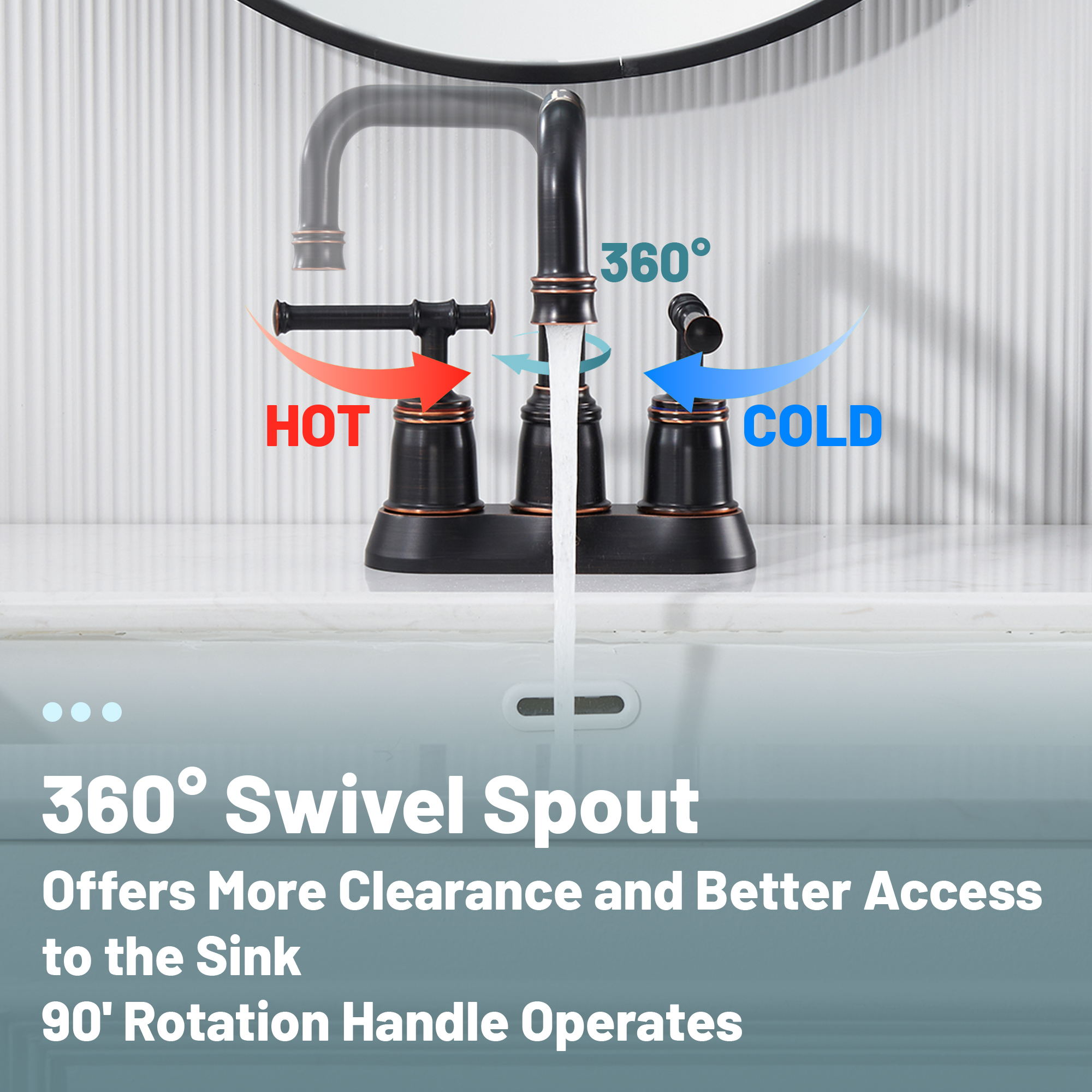 4 in. Centerset Double Handle 2 holes Bathroom Sink Faucet Lavatory Faucet with Stainless steel Drain in Brushed Nickel/Oil Rubbed Bronze/Brushed Gold/Matte Black