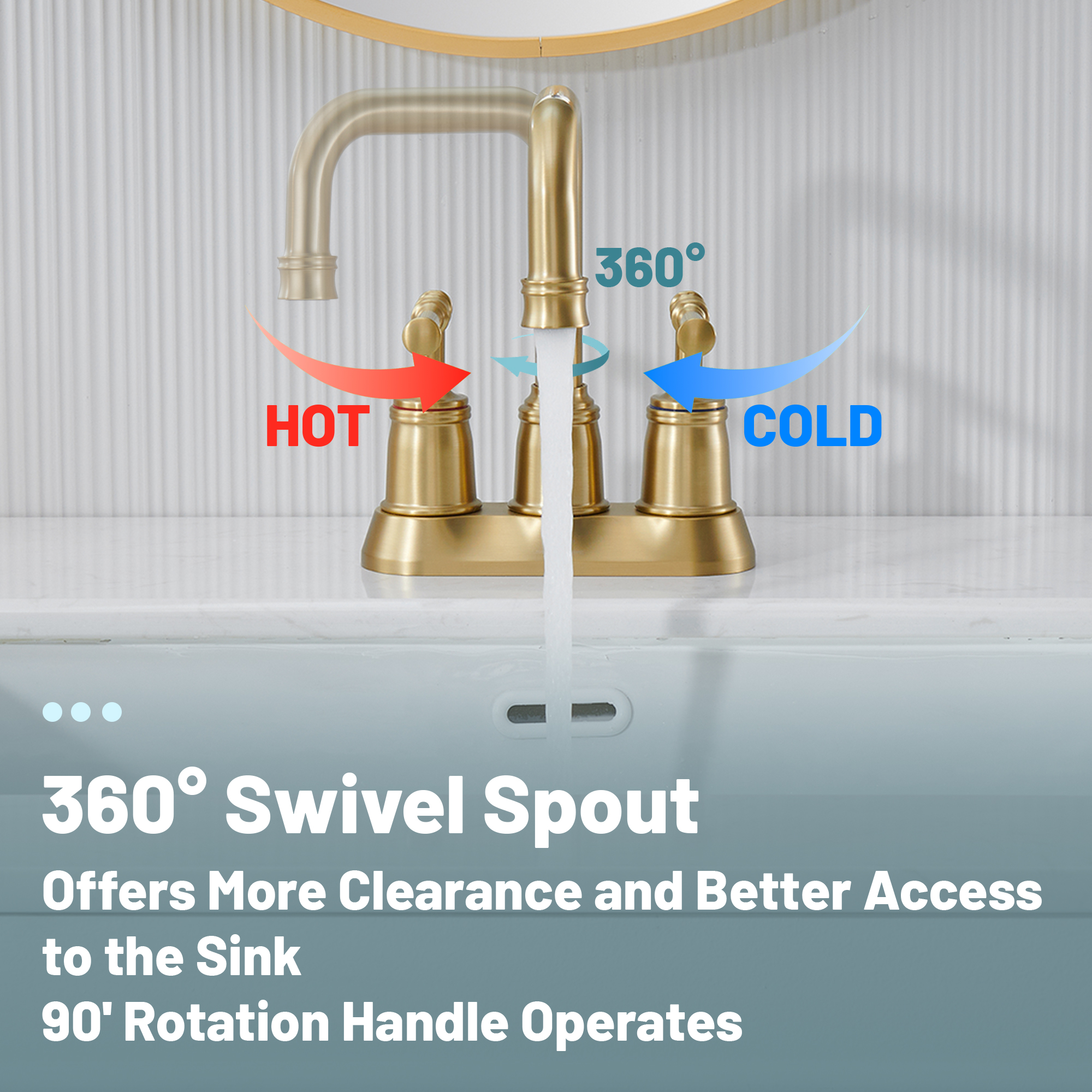 4 in. Centerset Double Handle 2 holes Bathroom Sink Faucet Lavatory Faucet with Stainless steel Drain in Brushed Nickel/Oil Rubbed Bronze/Brushed Gold/Matte Black