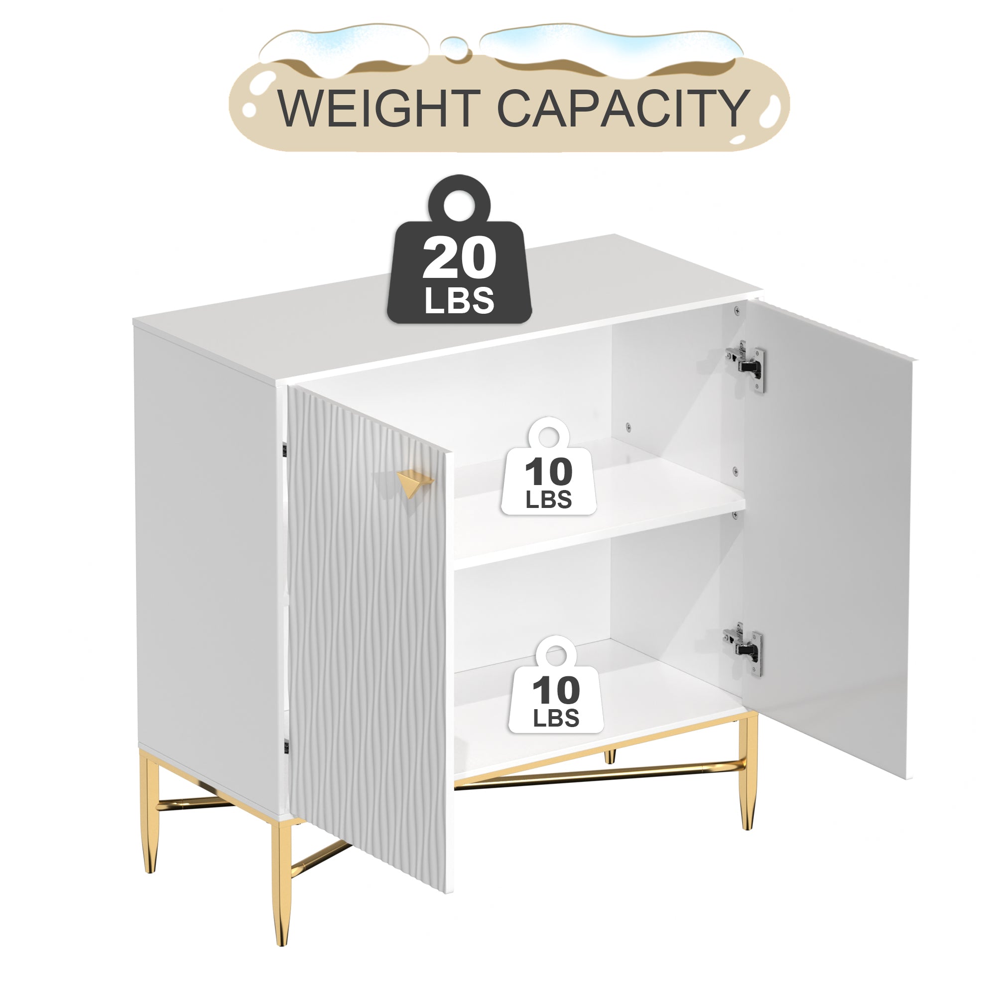 Boyel Living 32.8 in. H 2 Door White Locker Accent Storage Cabinet