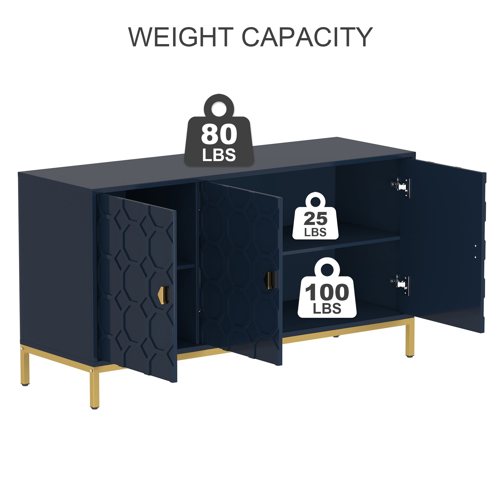 Modern Accent Cabinet, 2 Door Storage Cabinet Wood with Adjustable Shelf, Vintage Wooden Cabinet for Living Room Hallway Home Office