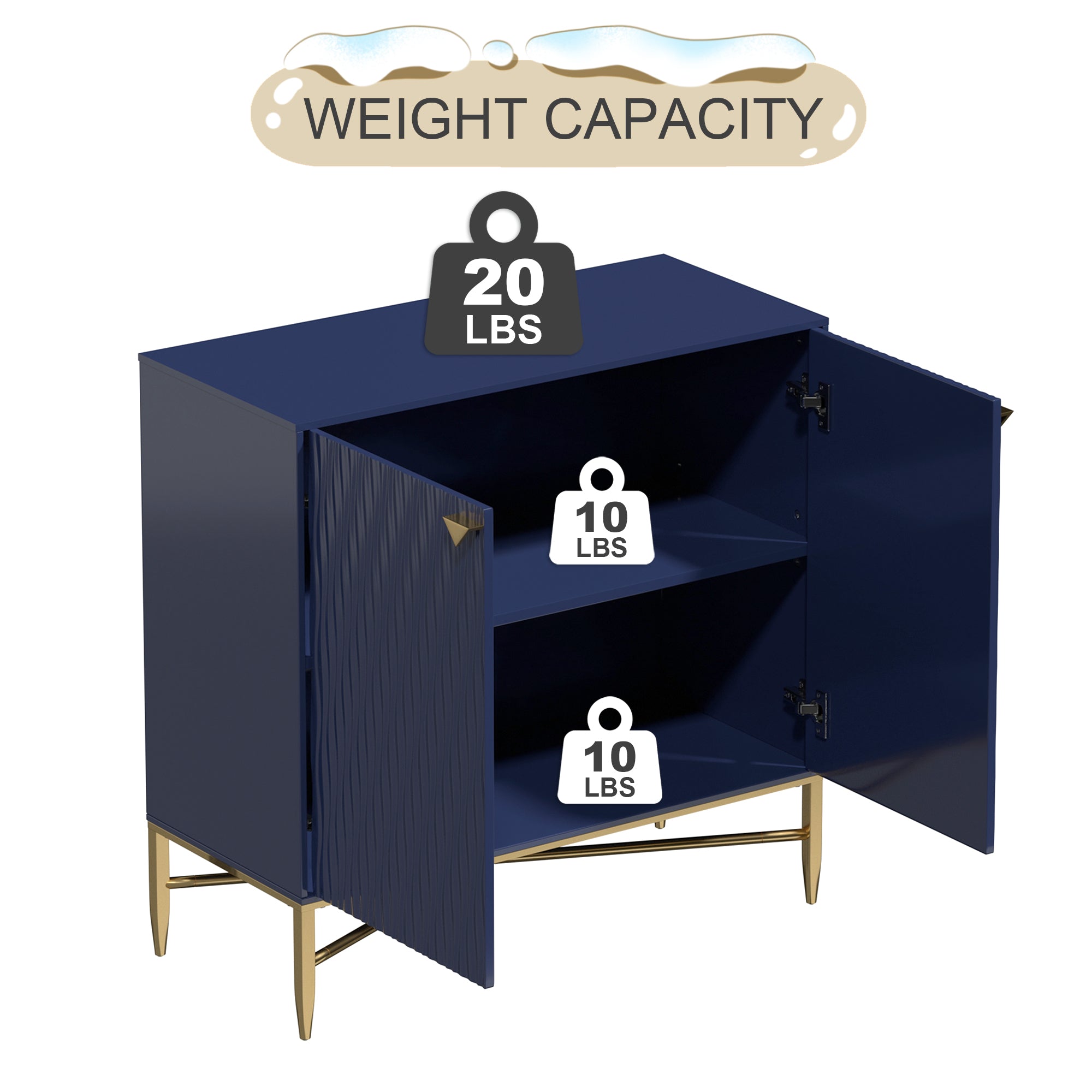 Boyel Living 32.8 in. H 2 Door White Locker Accent Storage Cabinet