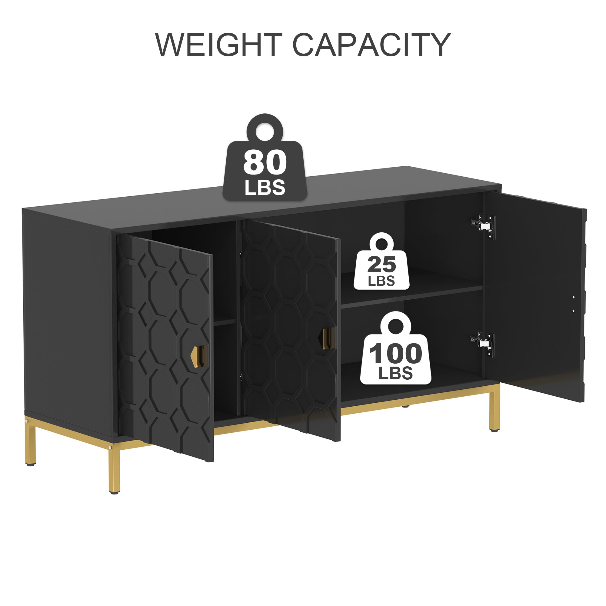 Modern Accent Cabinet, 2 Door Storage Cabinet Wood with Adjustable Shelf, Vintage Wooden Cabinet for Living Room Hallway Home Office