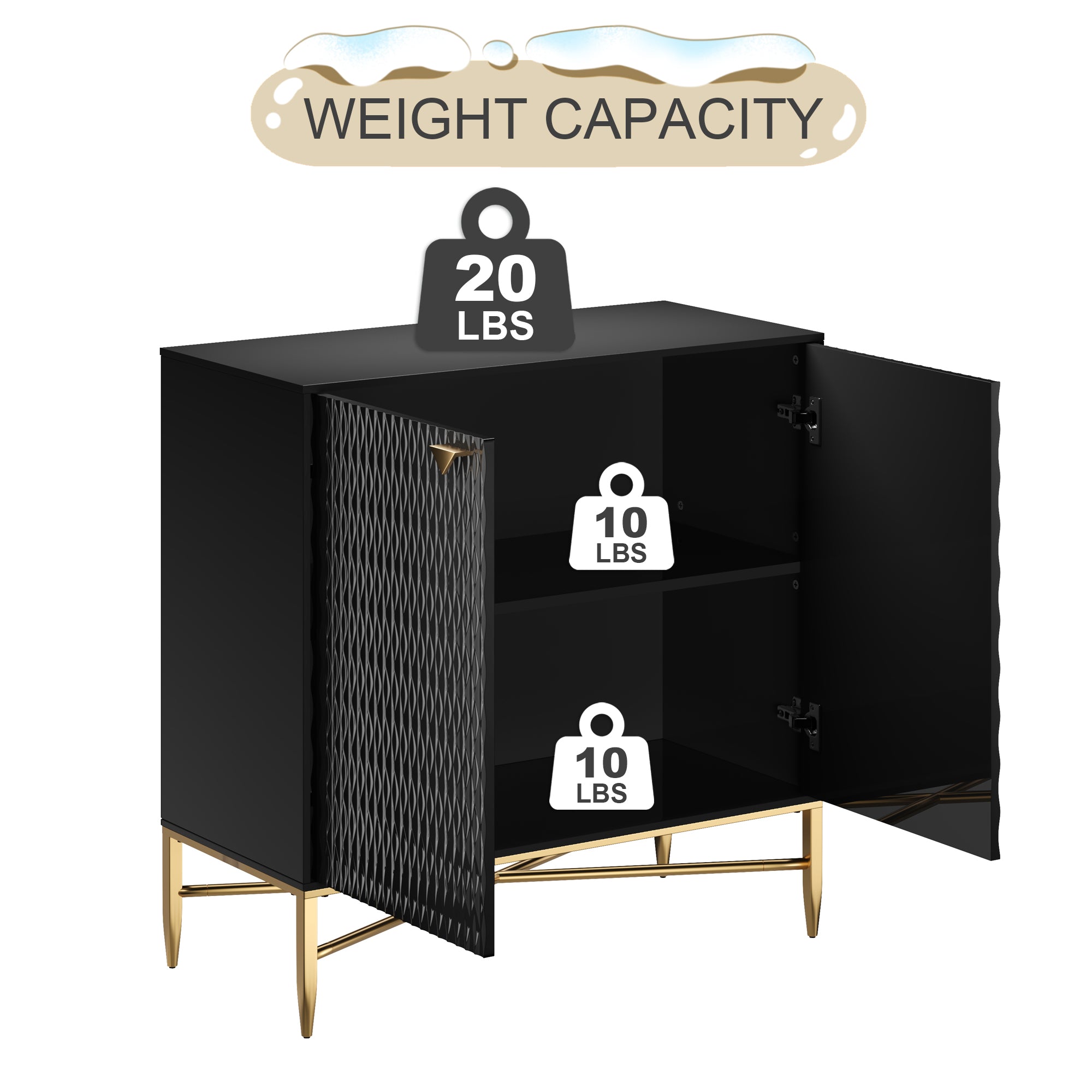 32.8 in. H 2 Door White Locker Accent Storage Cabinet with X-Shaped Hardware Stand