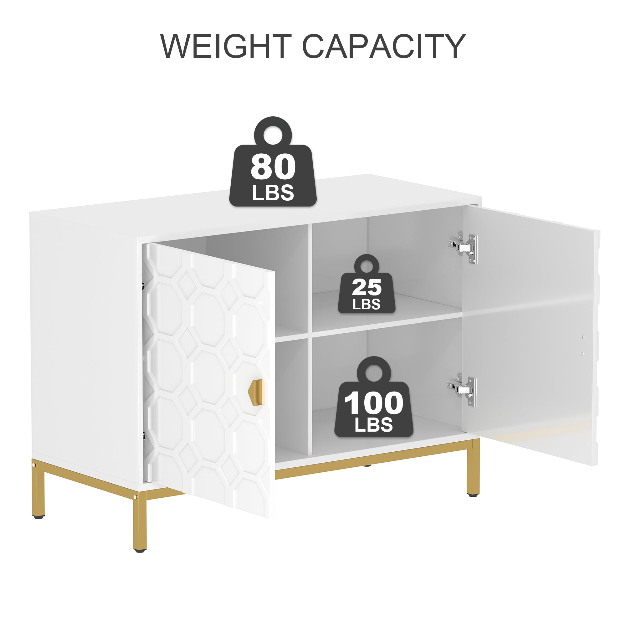 Clihome Freestanding 2-Door Storage Accent Cabinet Black/Blue/Gray/White