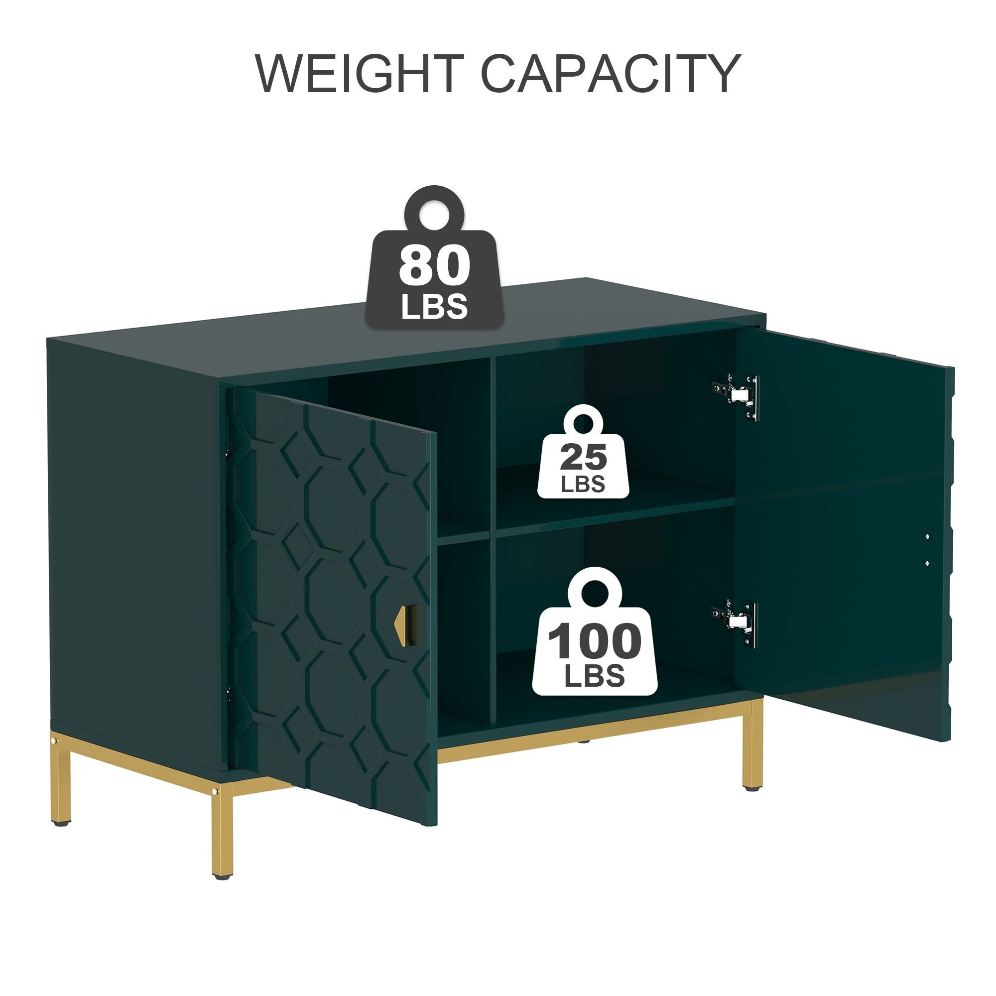 Clihome Freestanding 2-Door Storage Accent Cabinet Black/Blue/Gray/White