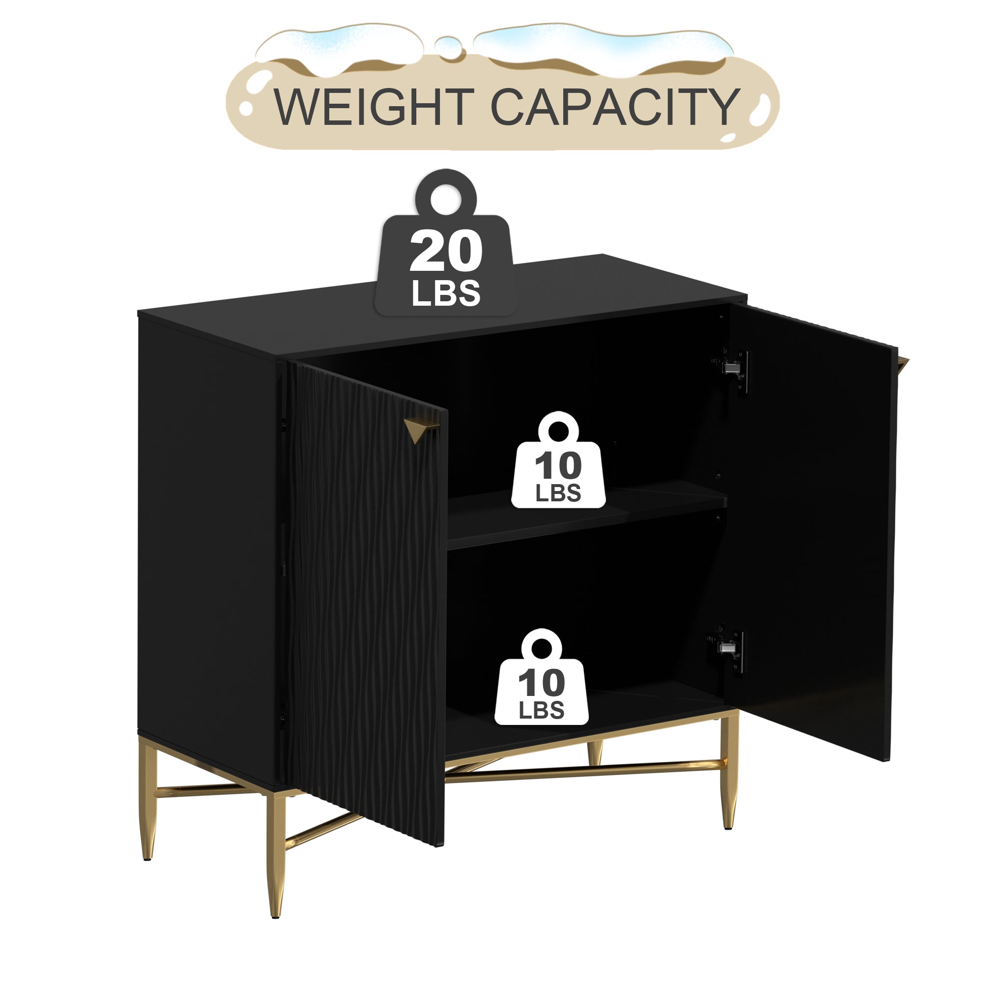 Boyel Living 32.8 in. H 2 Door White Locker Accent Storage Cabinet