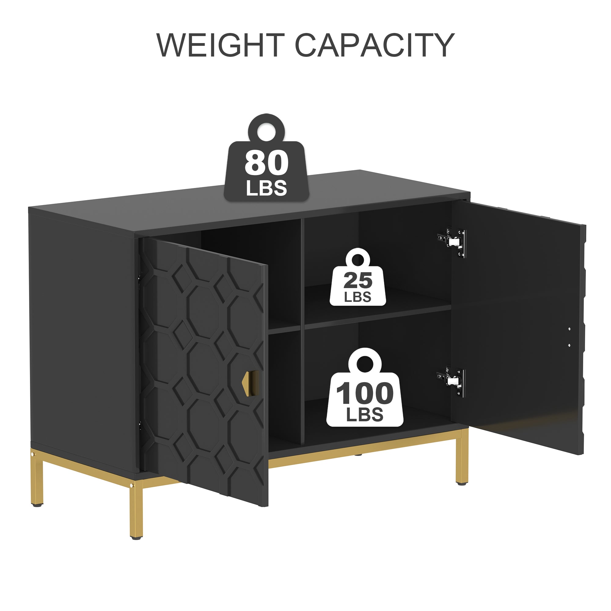 Clihome Freestanding 2-Door Storage Accent Cabinet Black/Blue/Gray/White