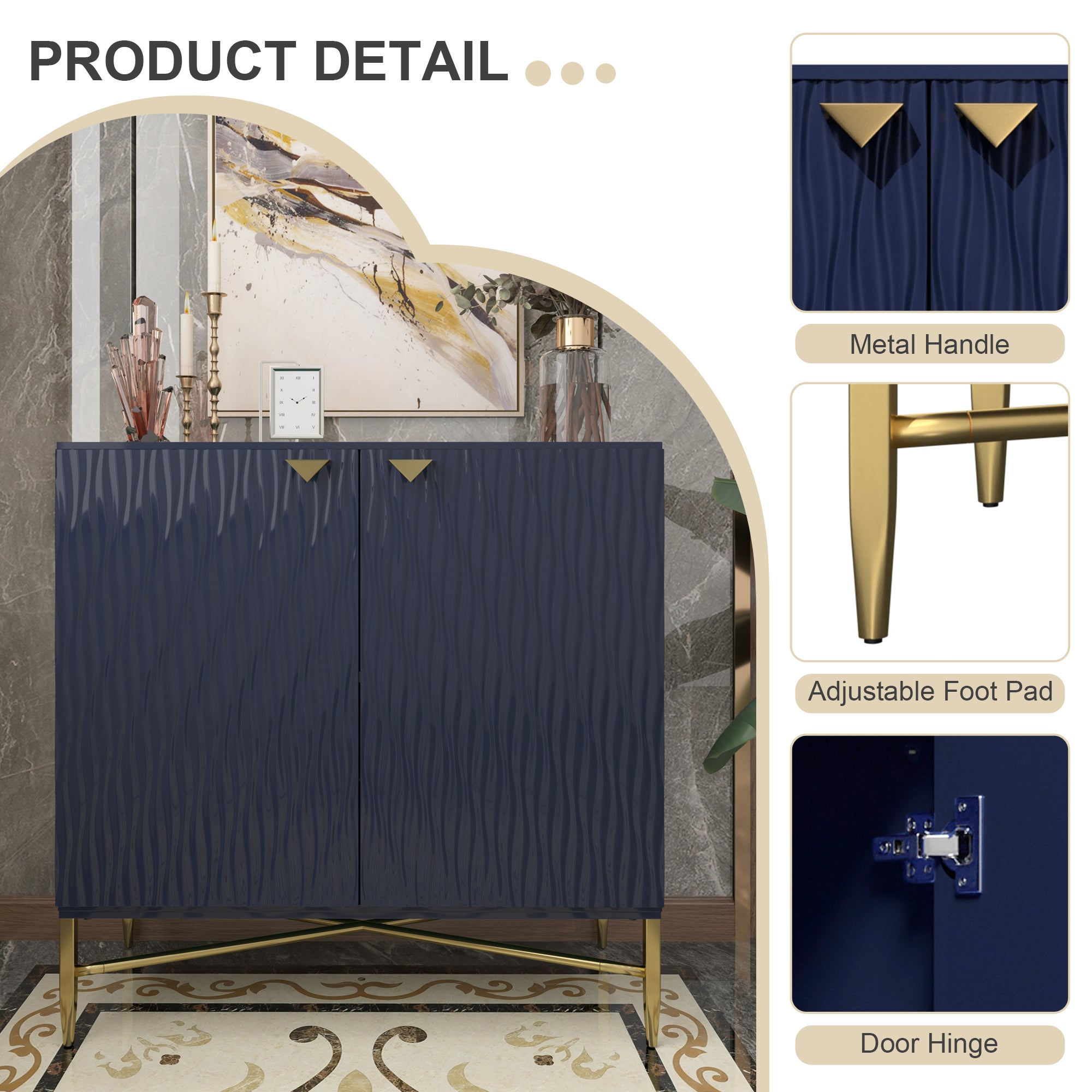 Boyel Living 32.8 in. H 2 Door White Locker Accent Storage Cabinet