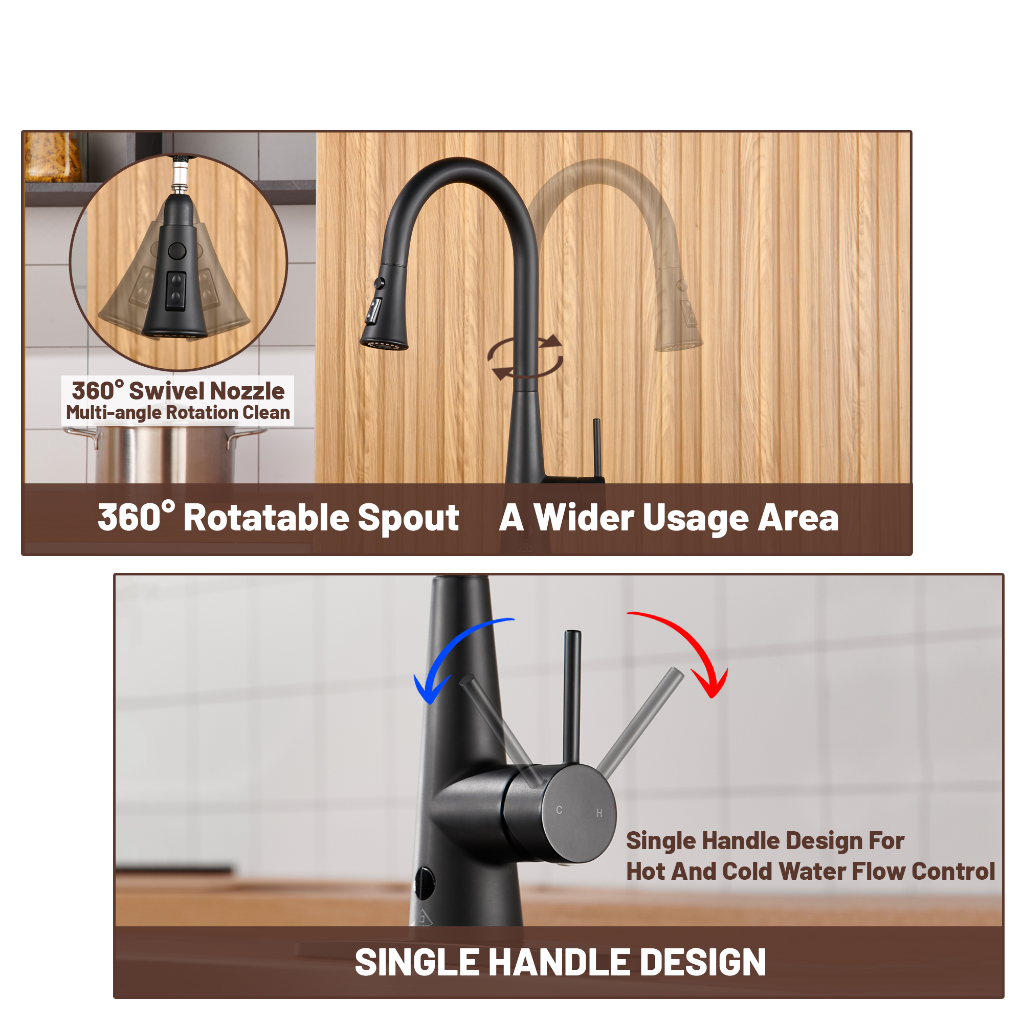 Single Handle Pull Down Sprayer Kitchen Faucet with Touchless Sensor,Dual Function