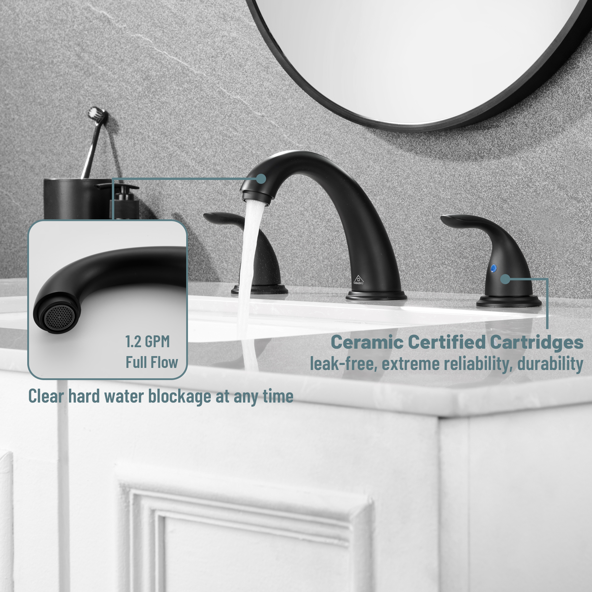 8 in. Widespread Double Handle Bathroom Sink Faucet 3 Hole with Stainless Steel Pop Up Drain in Brushed Nickel/Matte Black/Brushed Gold/Oil Rubbed Bronze