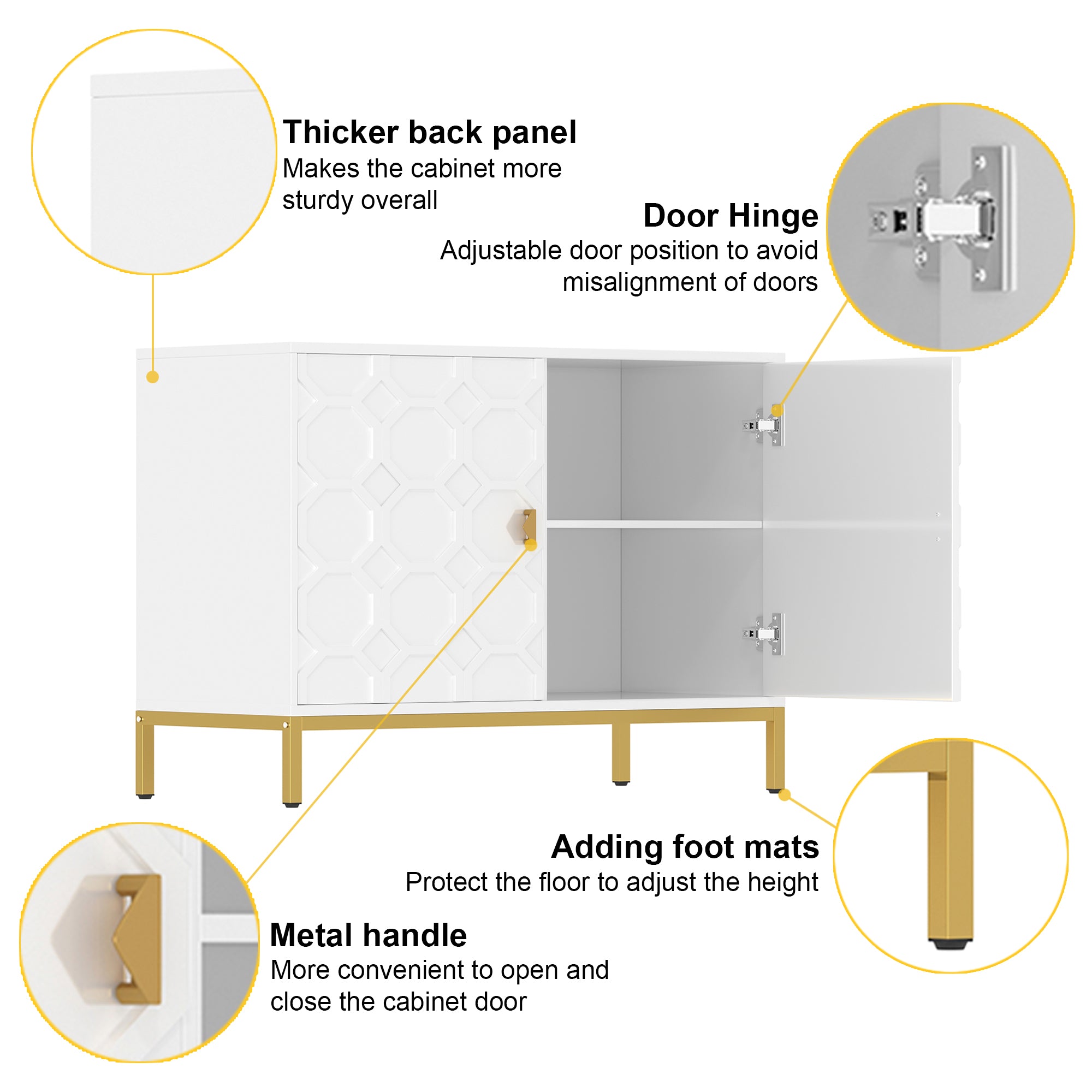 Clihome Freestanding 2-Door Storage Accent Cabinet Black/Blue/Gray/White
