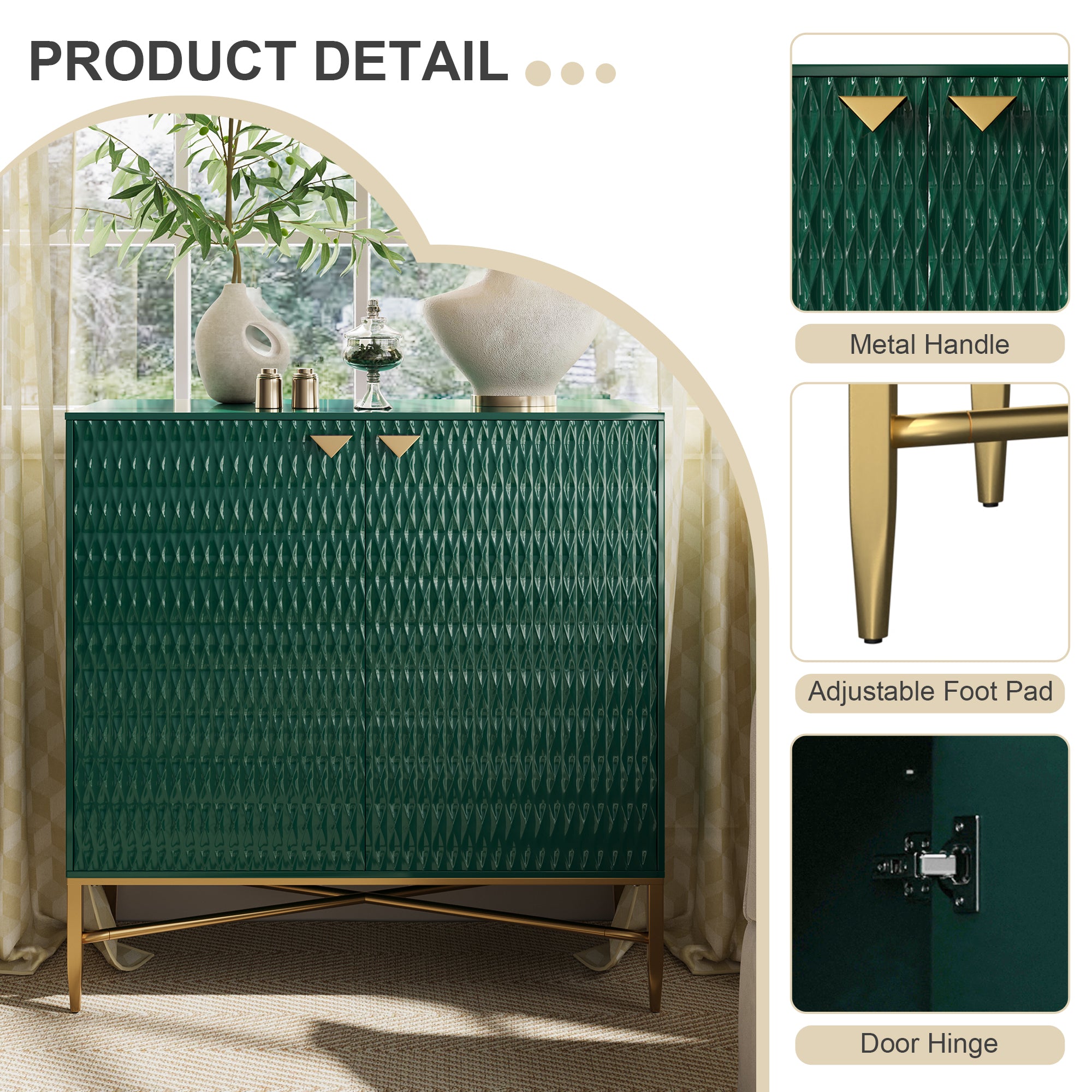 32.8 in. H 2 Door White Locker Accent Storage Cabinet with X-Shaped Hardware Stand