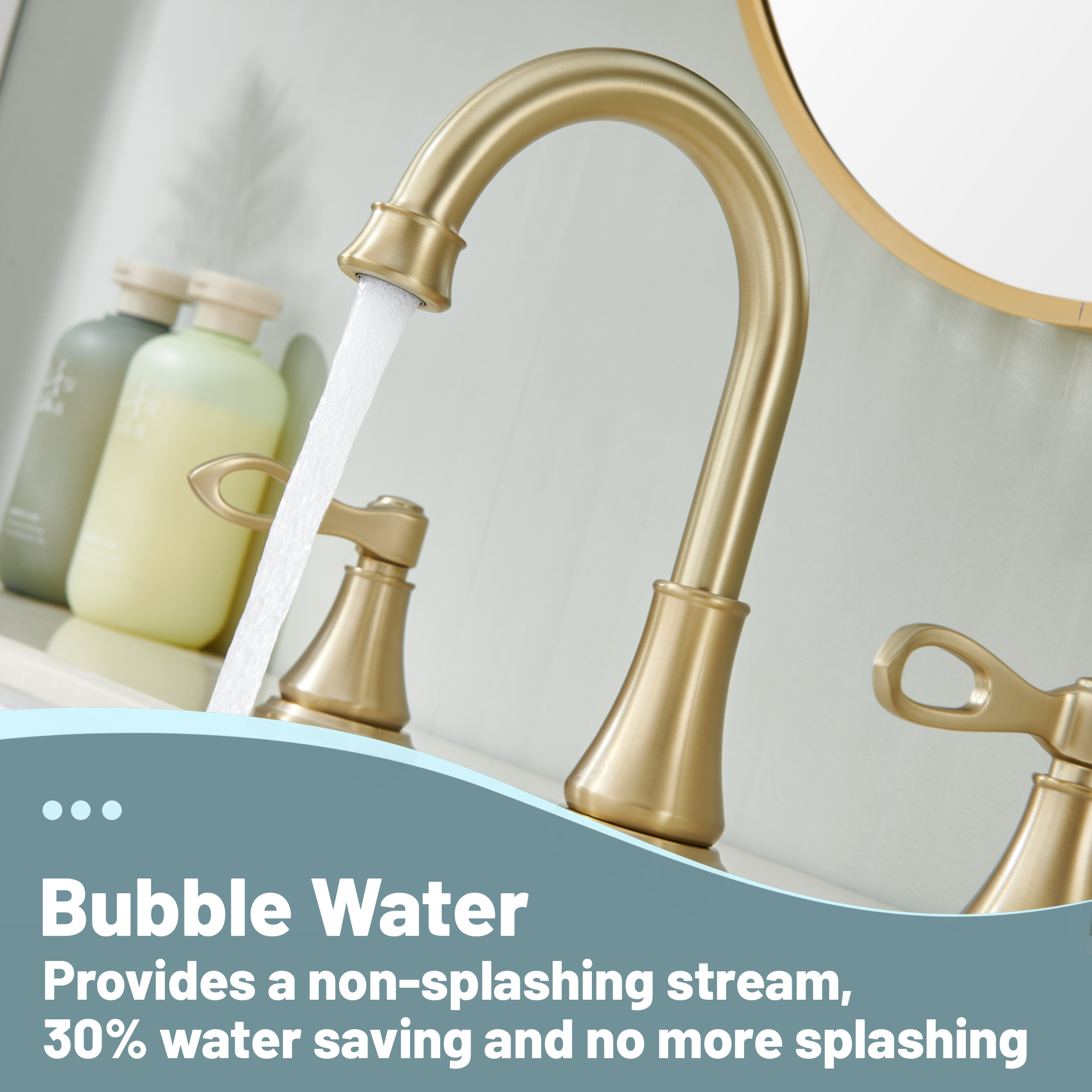 8 in. Widespread Double Handle Bathroom Faucet 3 Holes with 360° Swivel Spout, Stainless Steel Drain in Brushed Nickel/Oil Rubbed Bronze/Brushed Gold/Matte Black