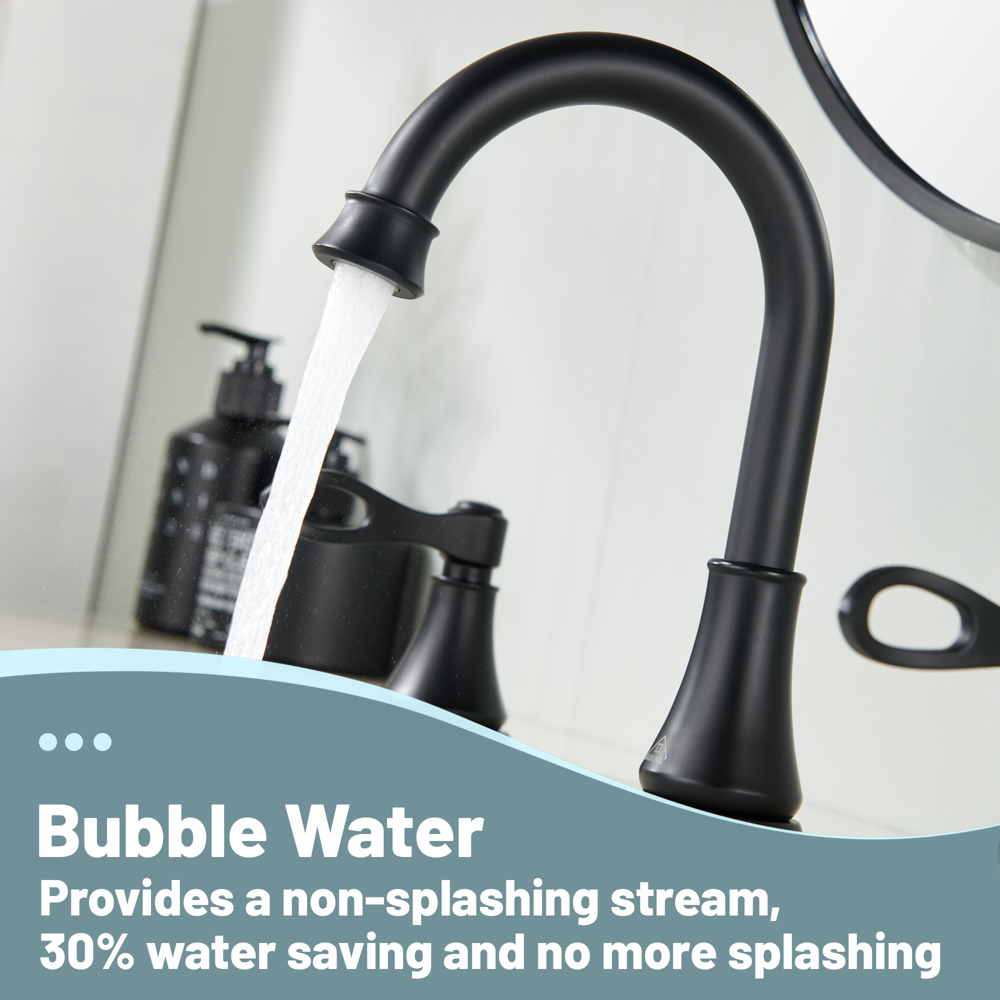 8 in. Widespread Double Handle Bathroom Faucet 3 Holes with 360° Swivel Spout, Stainless Steel Drain in Brushed Nickel/Oil Rubbed Bronze/Brushed Gold/Matte Black