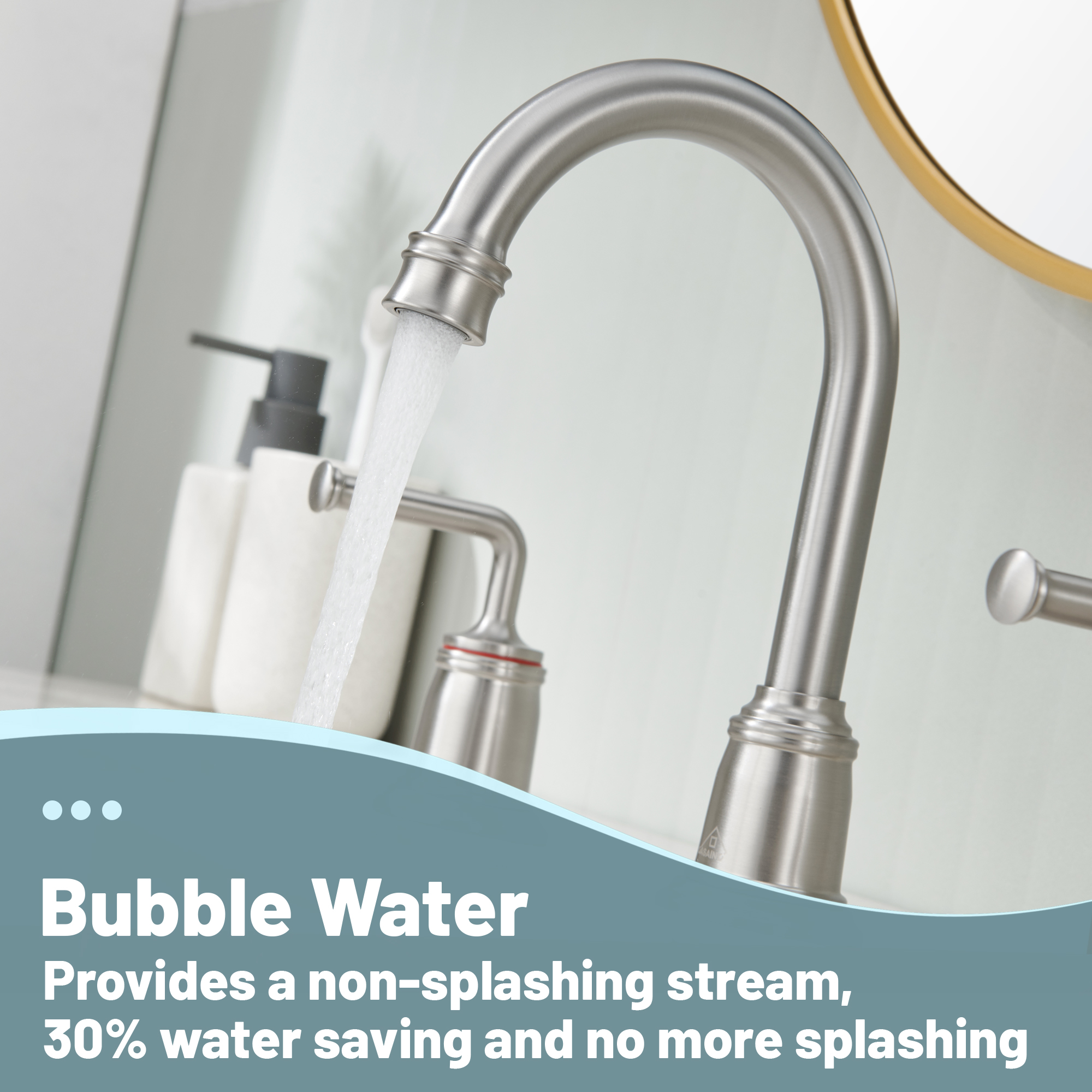 8 in. Widespread Double Handle Bathroom sink Faucet with 360° Swivel Spout, Stainless Steel Drain in Brushed Nickel/Oil Rubbed Bronze/Brushed Gold/Matte Black