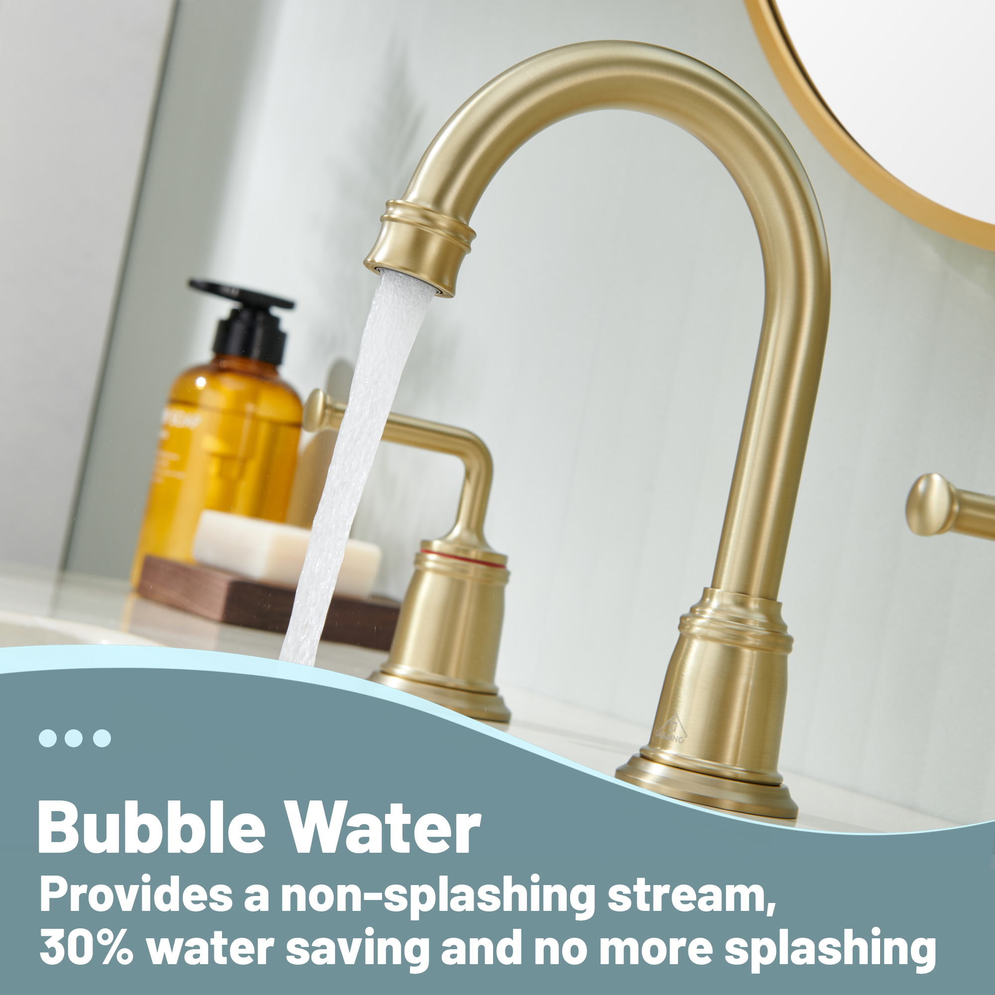 8 in. Widespread Double Handle Bathroom sink Faucet with 360° Swivel Spout, Stainless Steel Drain in Brushed Nickel/Oil Rubbed Bronze/Brushed Gold/Matte Black