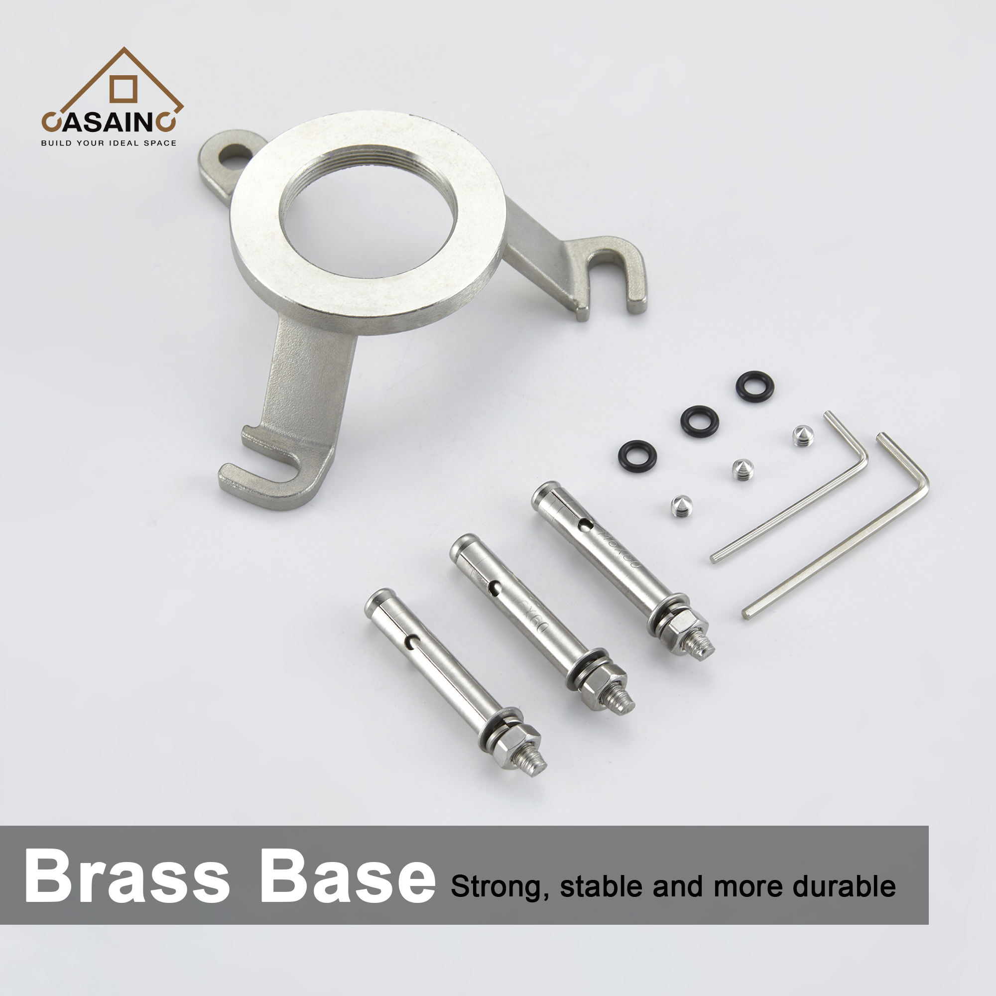 Vintage 2-Handle Floor-Mount Buthtub Freestanding Roman Tub Faucet in Brushed Brass