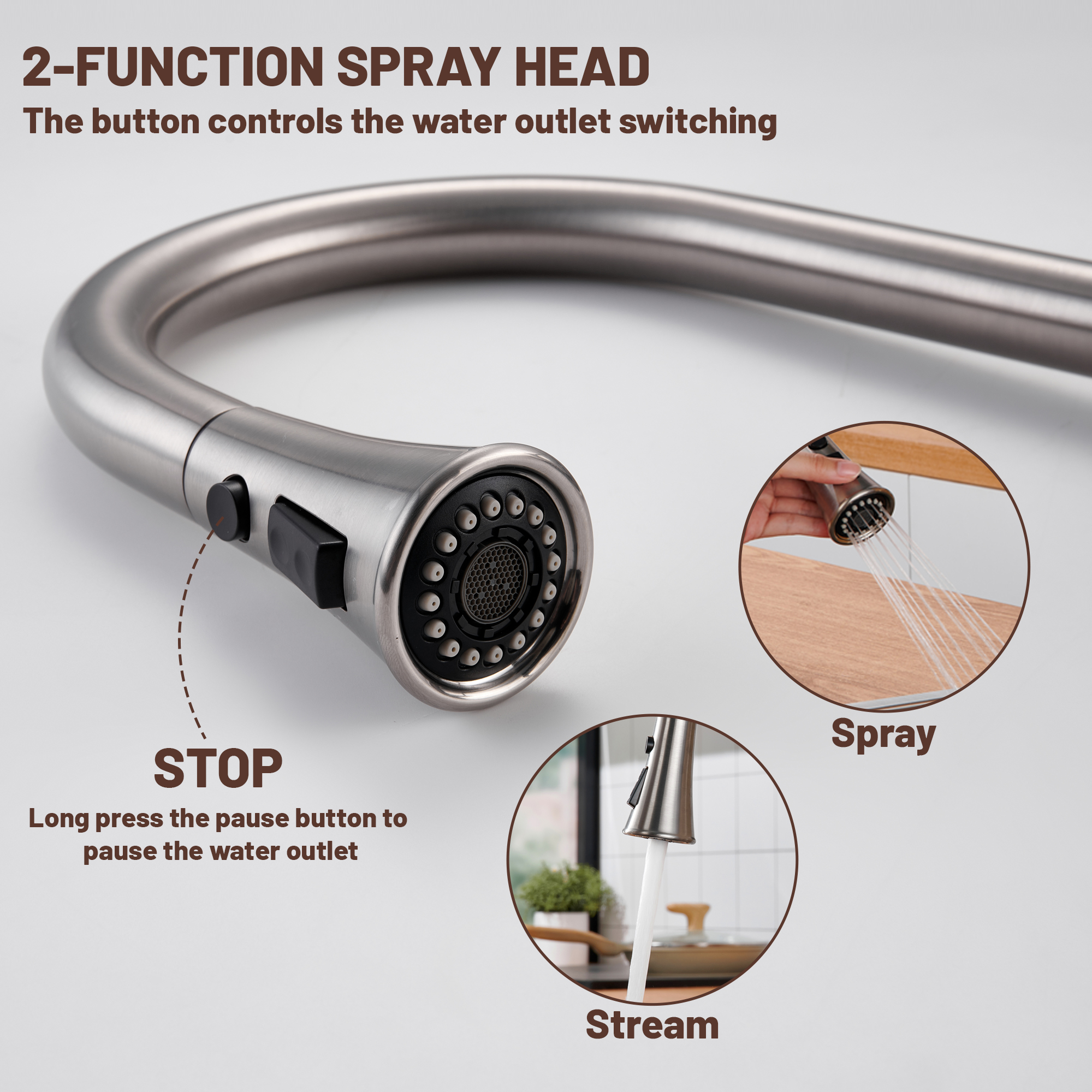 Single Handle Pull Down Sprayer Kitchen Faucet with Touchless Sensor,Dual Function