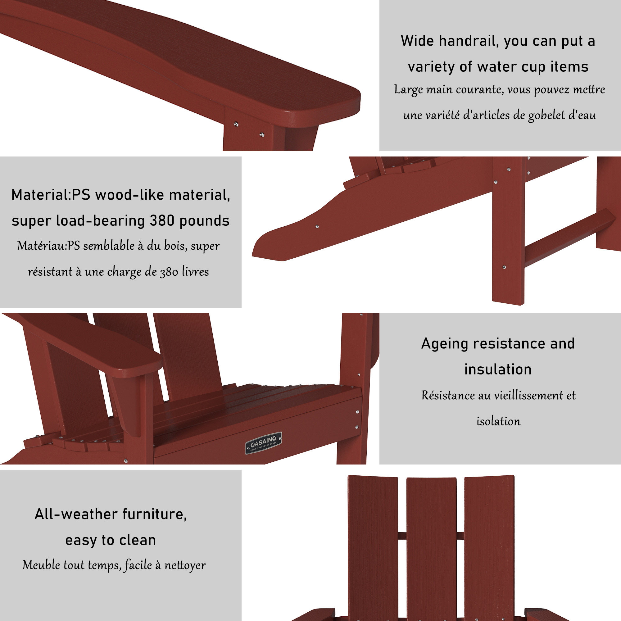 5-Piece/3-Piece HDPE Adirondack Chair Outdoor Meeting Set with Fire Pit Table, 28-inch Square 40,000 BTU Auto-Ignition Propane Gas Firepit with Waterproof Cover 
