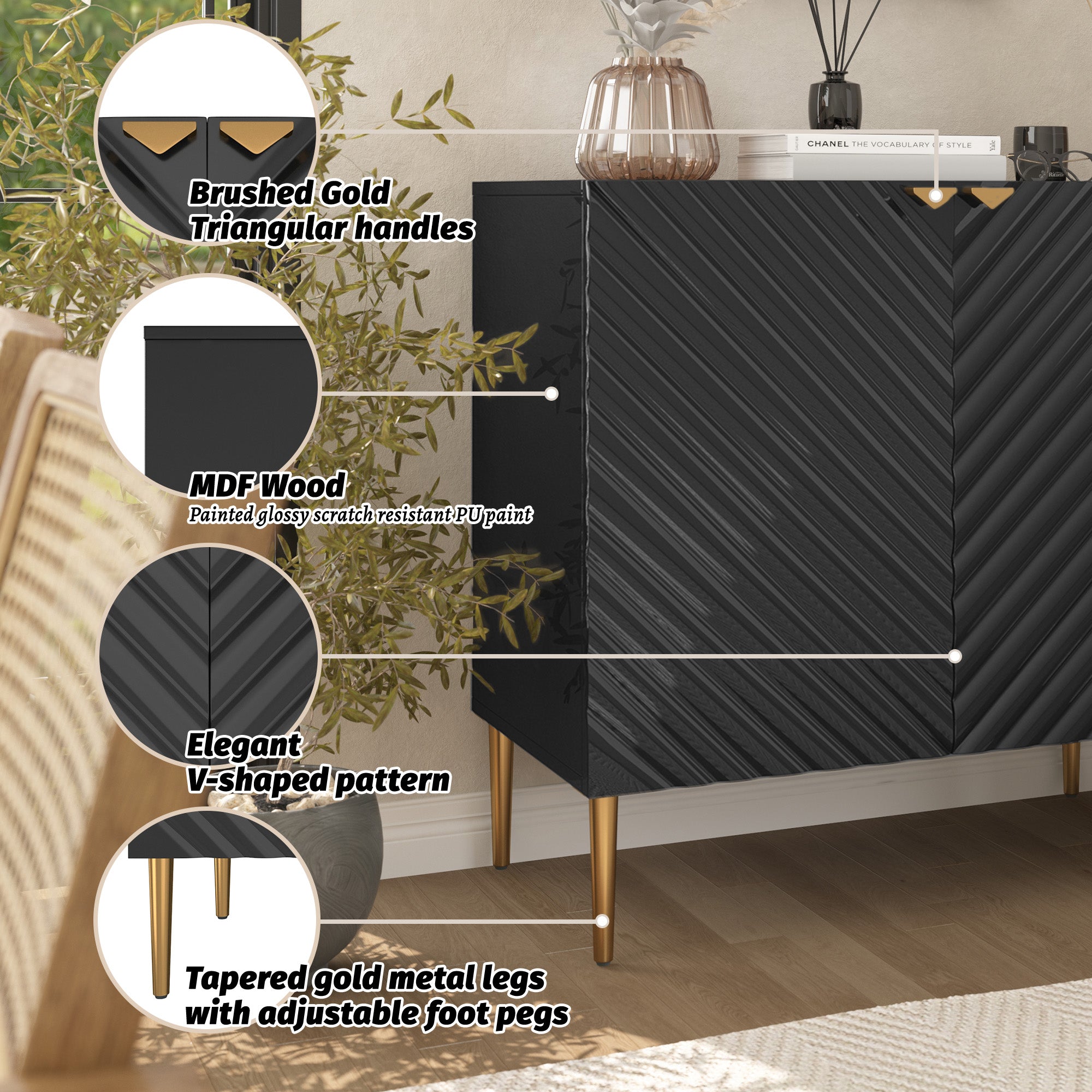 Boyel Living 2-Door White Locker Accent Storage Cabinet with Tapered Support Legs