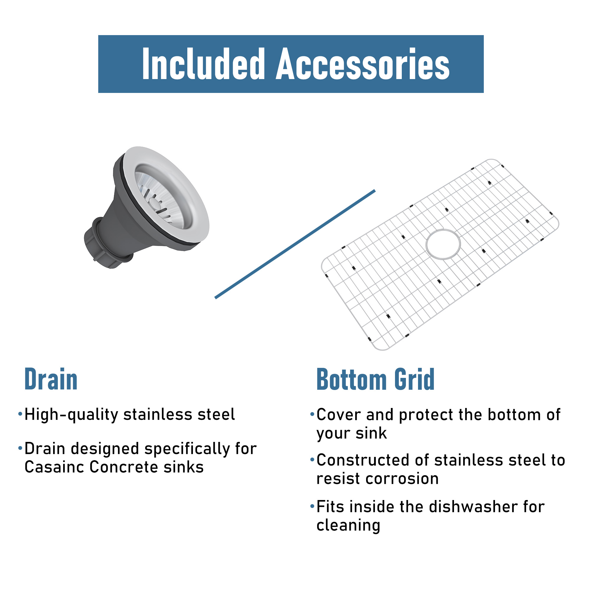 Boyel Living 30 in. Farmhouse/Apron-Front Single Bowl Black Earth S4 Concrete Kitchen Sink with Bottom Grid and Strainer Basket