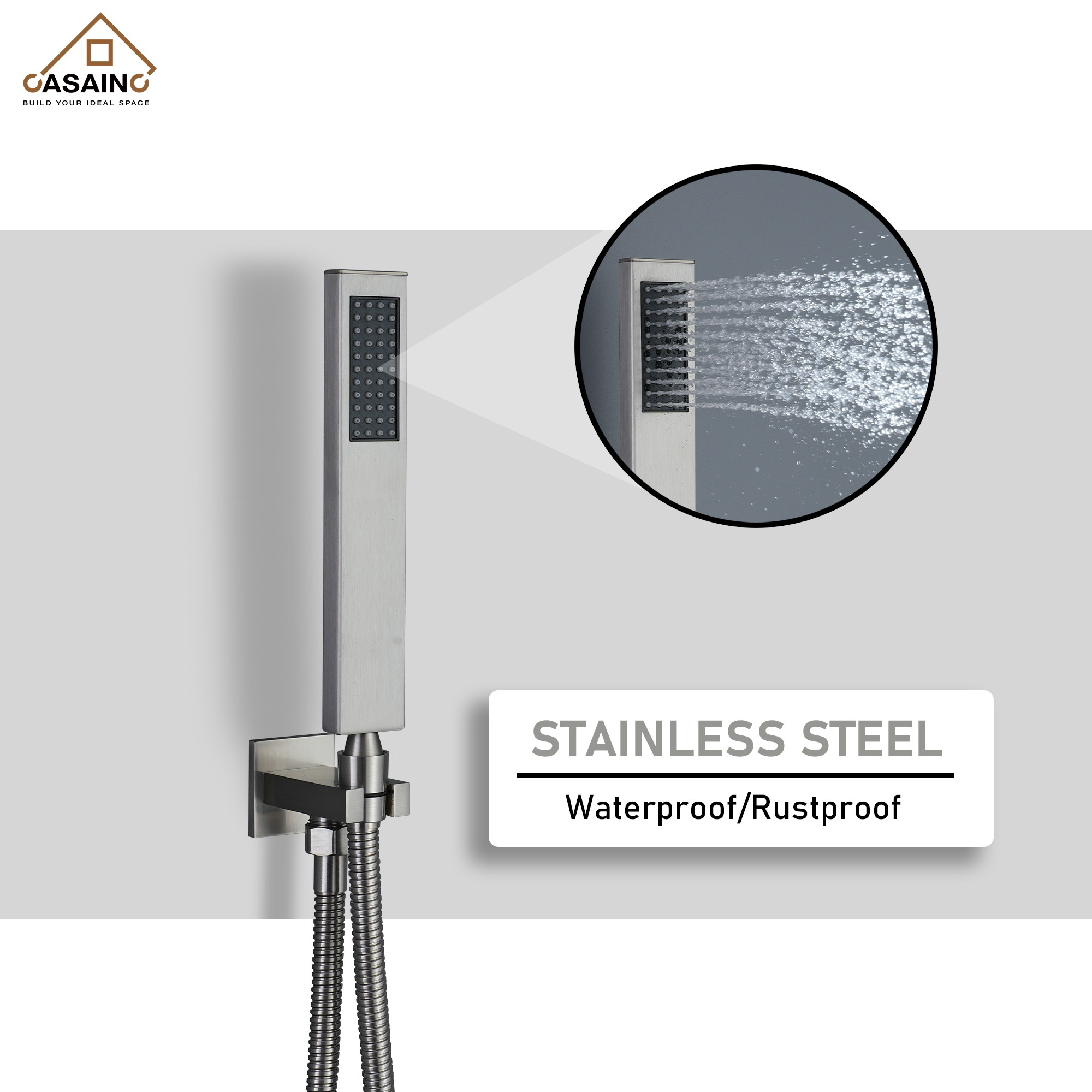 6-Spray Pattern 12 in. Wall Mounted Rainfall Shower Faucet and Dual Shower Heads System With 6 Body Jets In Brushed Gold/Brushed Nickel/Matte Black