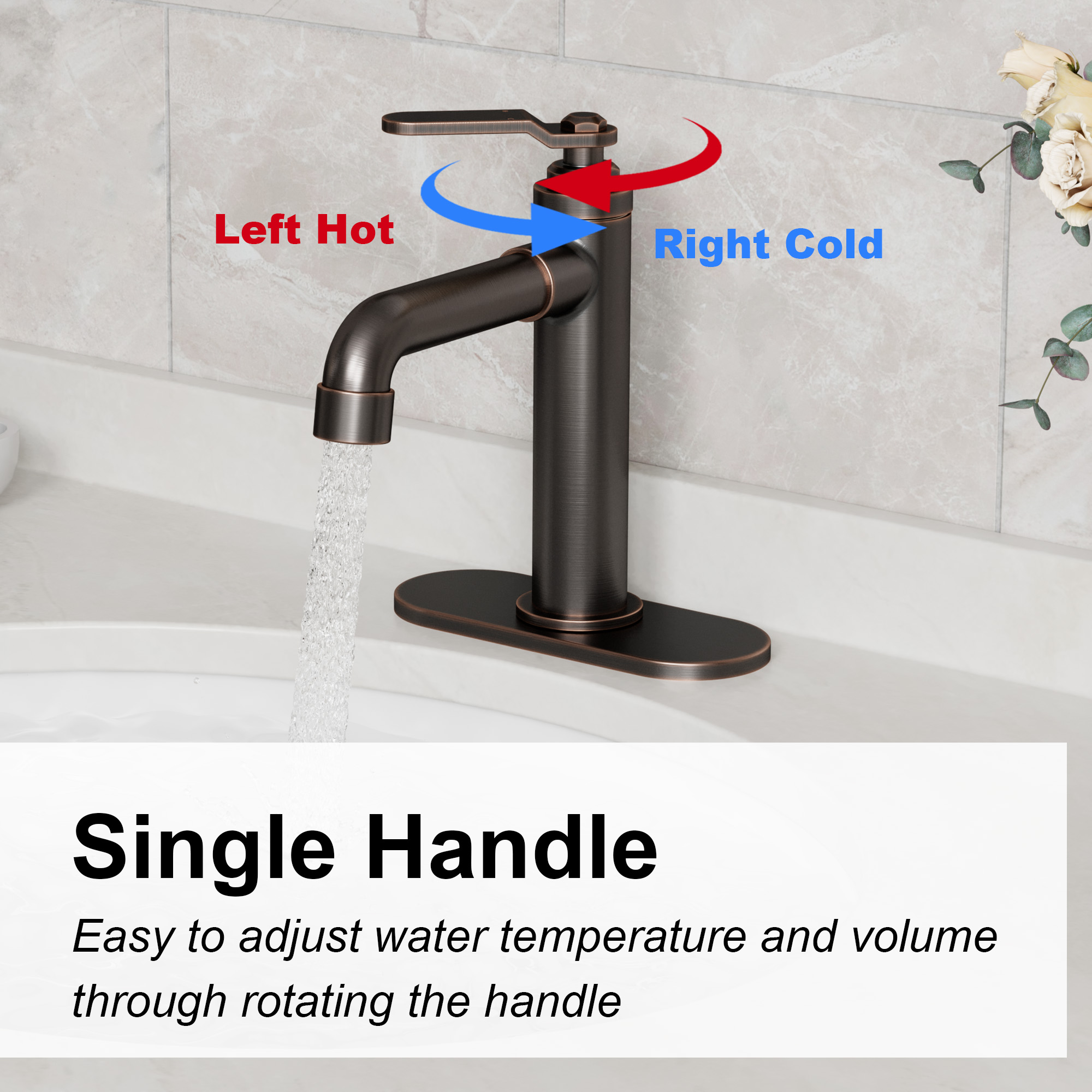 1.2 GPM Single Handle Single Hole Vessel Bathroom Faucet with Deckplate and Pop-Up Drain Kit in Brushed Nickel / Oil Rubbed Bronze