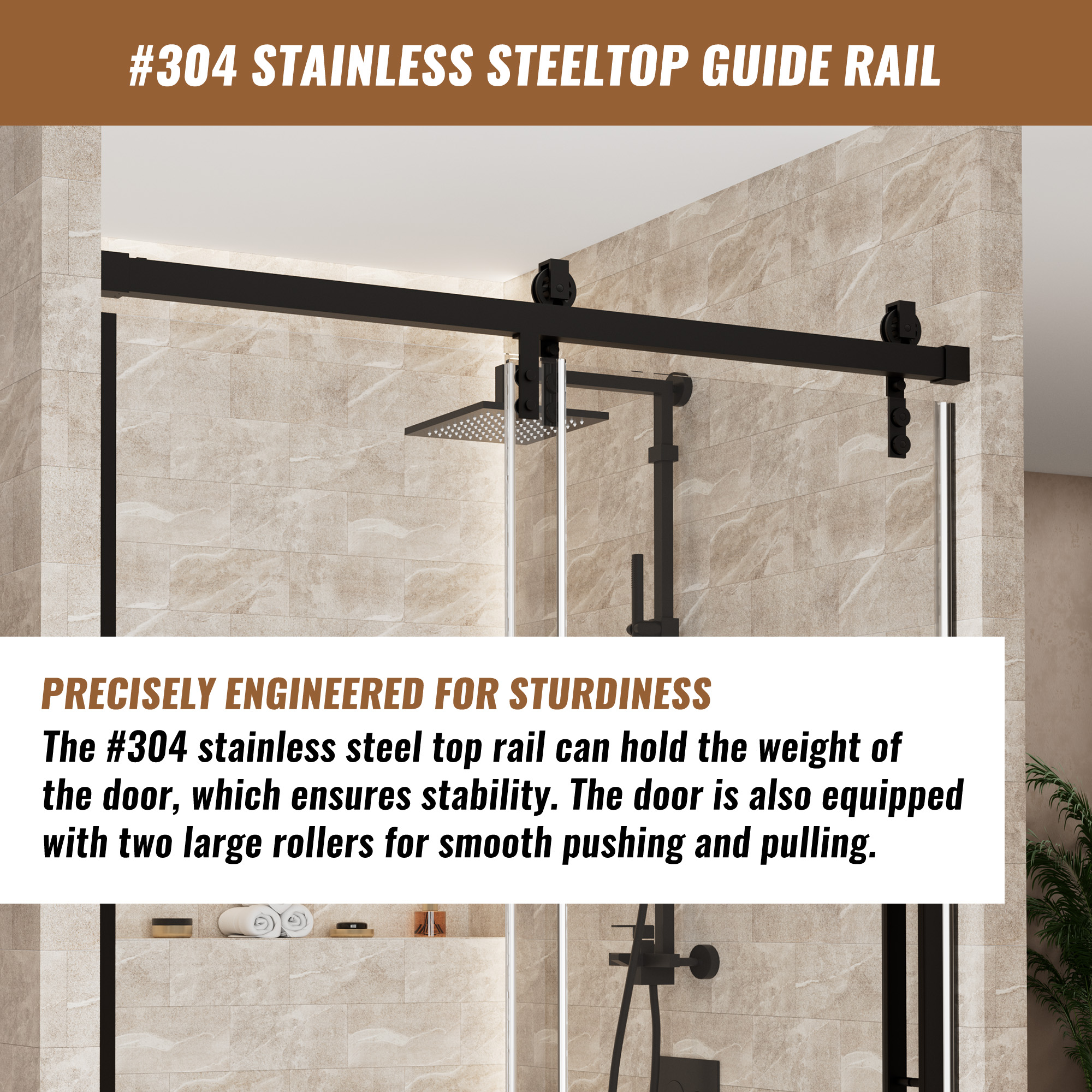 60.6"x 76" Framed Stainless Steel Shower Door with Reversible Installation